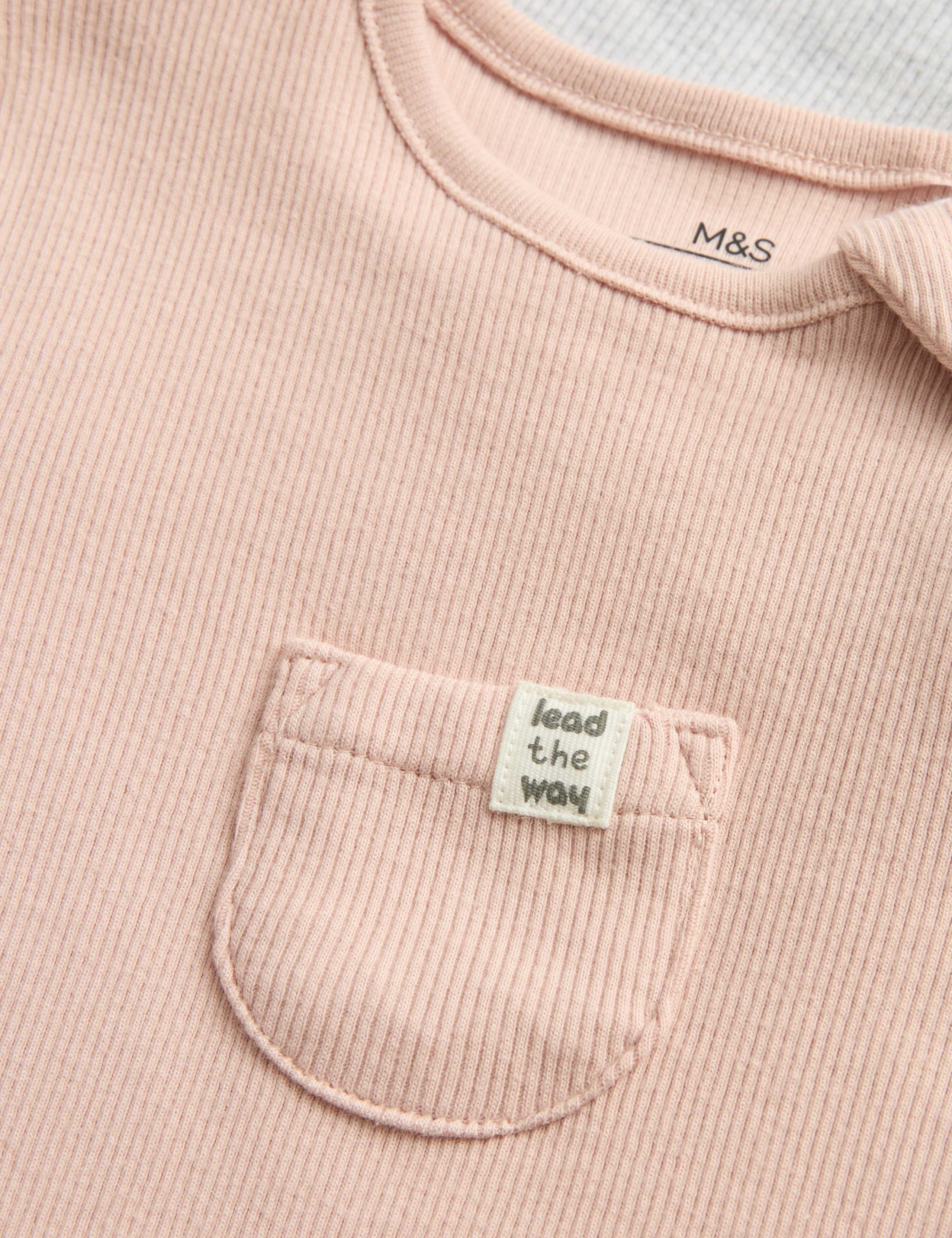 3pk Cotton Rich Ribbed Sleepsuits (6½lbs-3 Yrs) 2 of 3