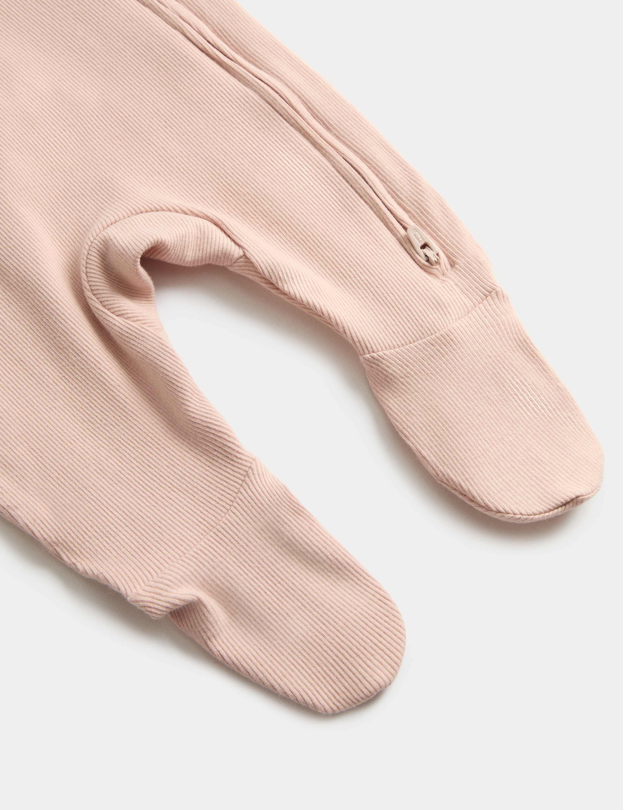 3pk Cotton Rich Ribbed Sleepsuits (6½lbs-3 Yrs) 3 of 3