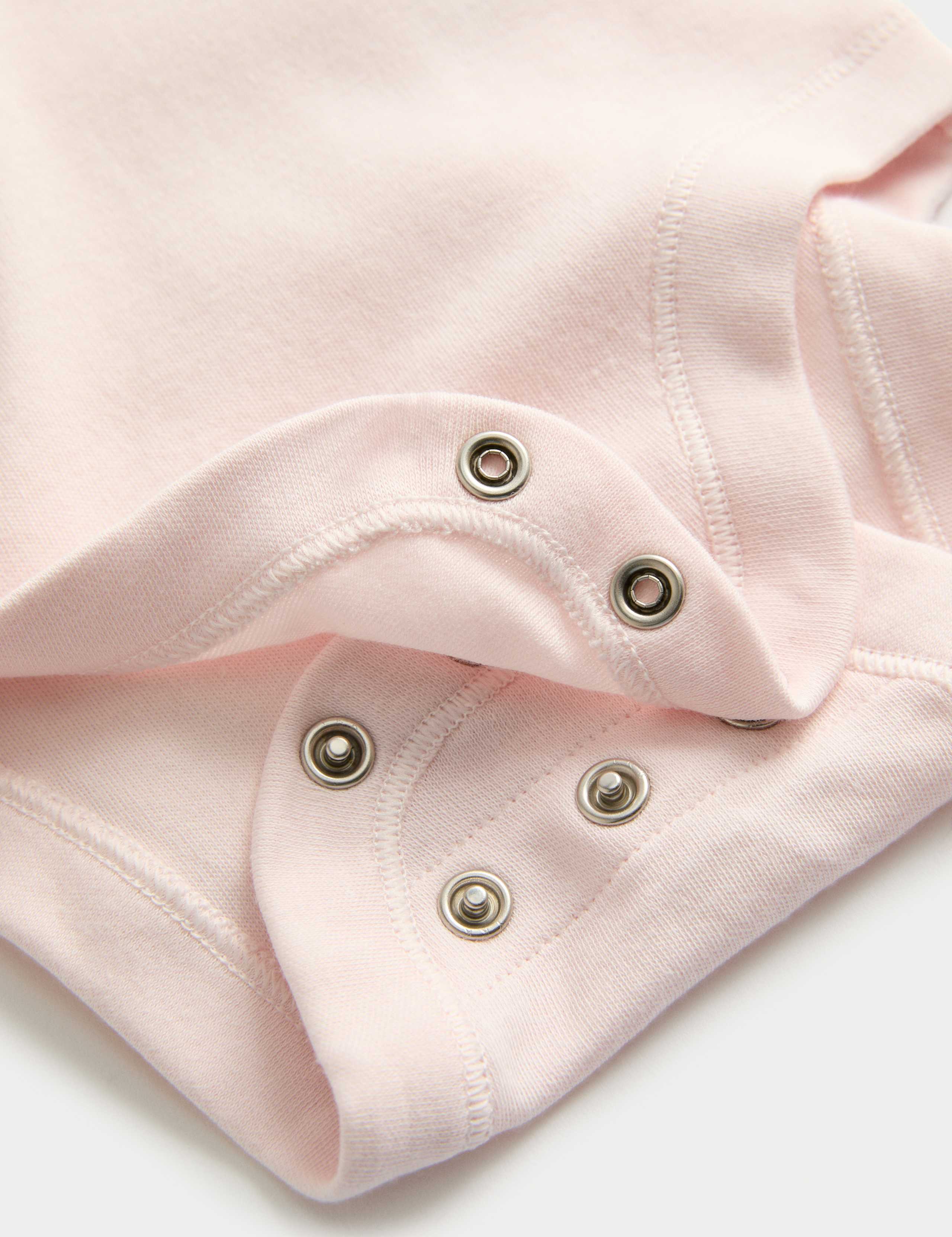 5pk Pure Cotton Plain Short Sleeve Bodysuits (0-3 Yrs) 2 of 3