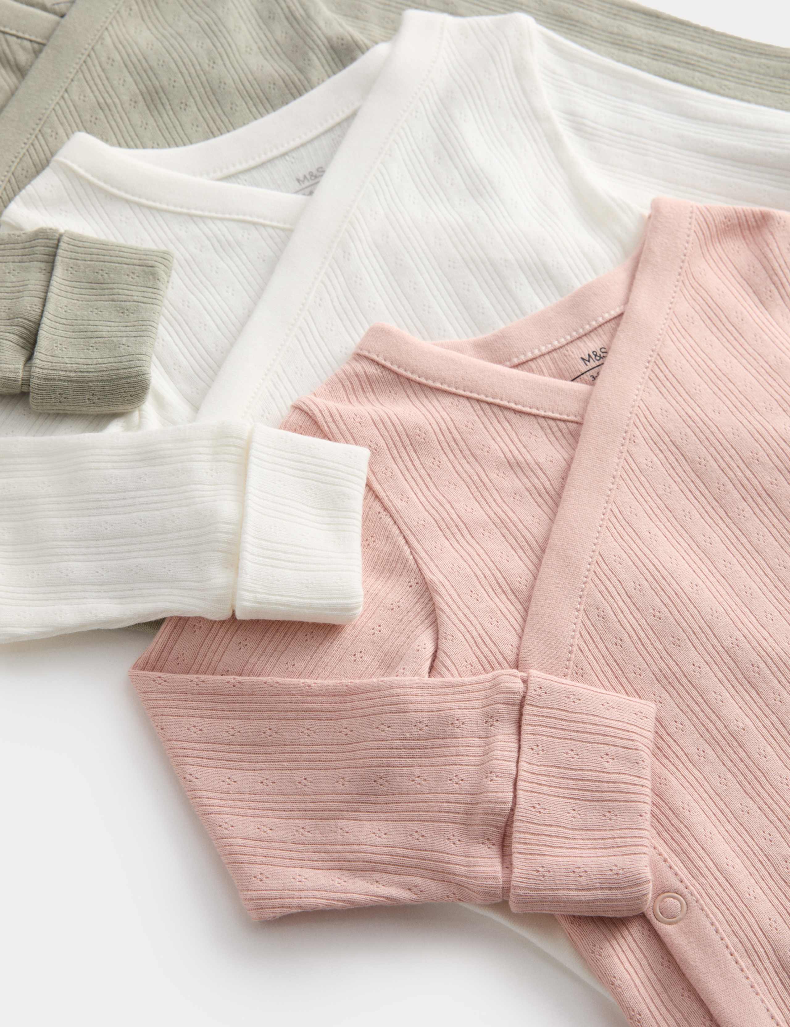 3pk Pure Cotton Wrap Bodysuits (0-3 Yrs) 2 of 5