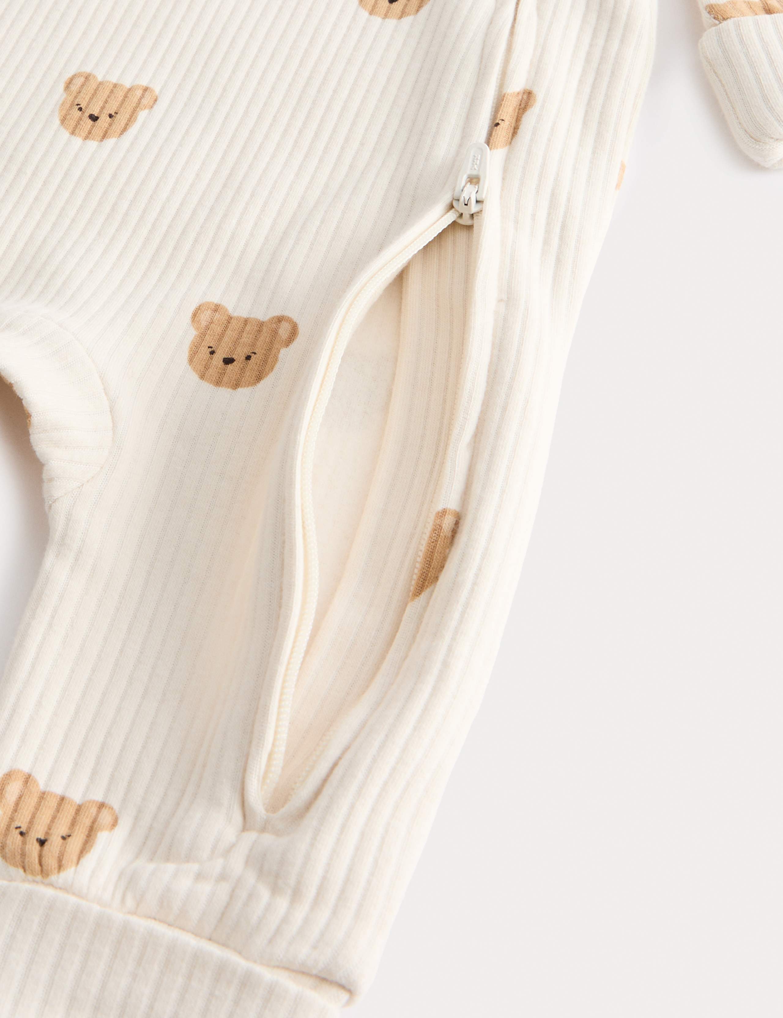 2pk Bear Cosy Rib Sleepsuits (6½lbs -3 Yrs) 2 of 2