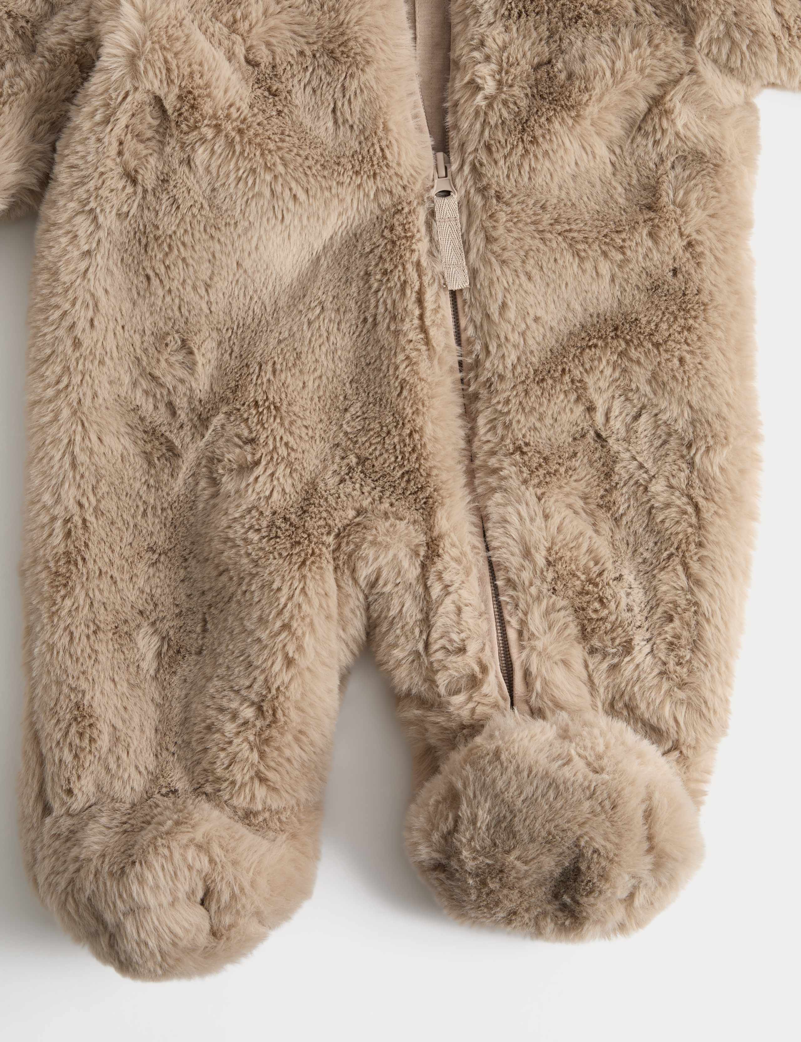 Faux Fur Hooded Pramsuit (0-12 Mths) 3 of 3