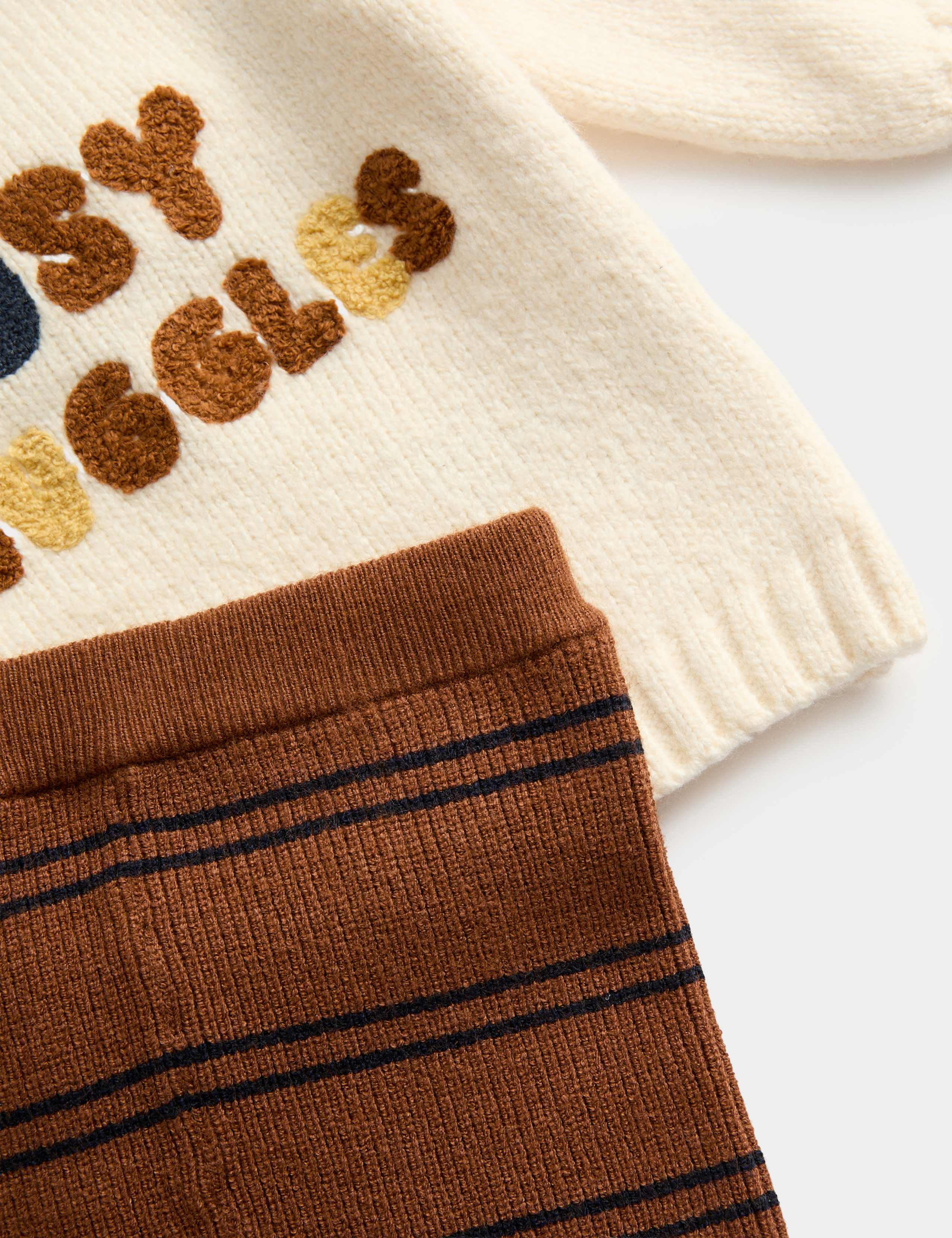 2pc Cotton Blend Cosy Snuggles Knit Outfit (0-3 Yrs) 2 of 3