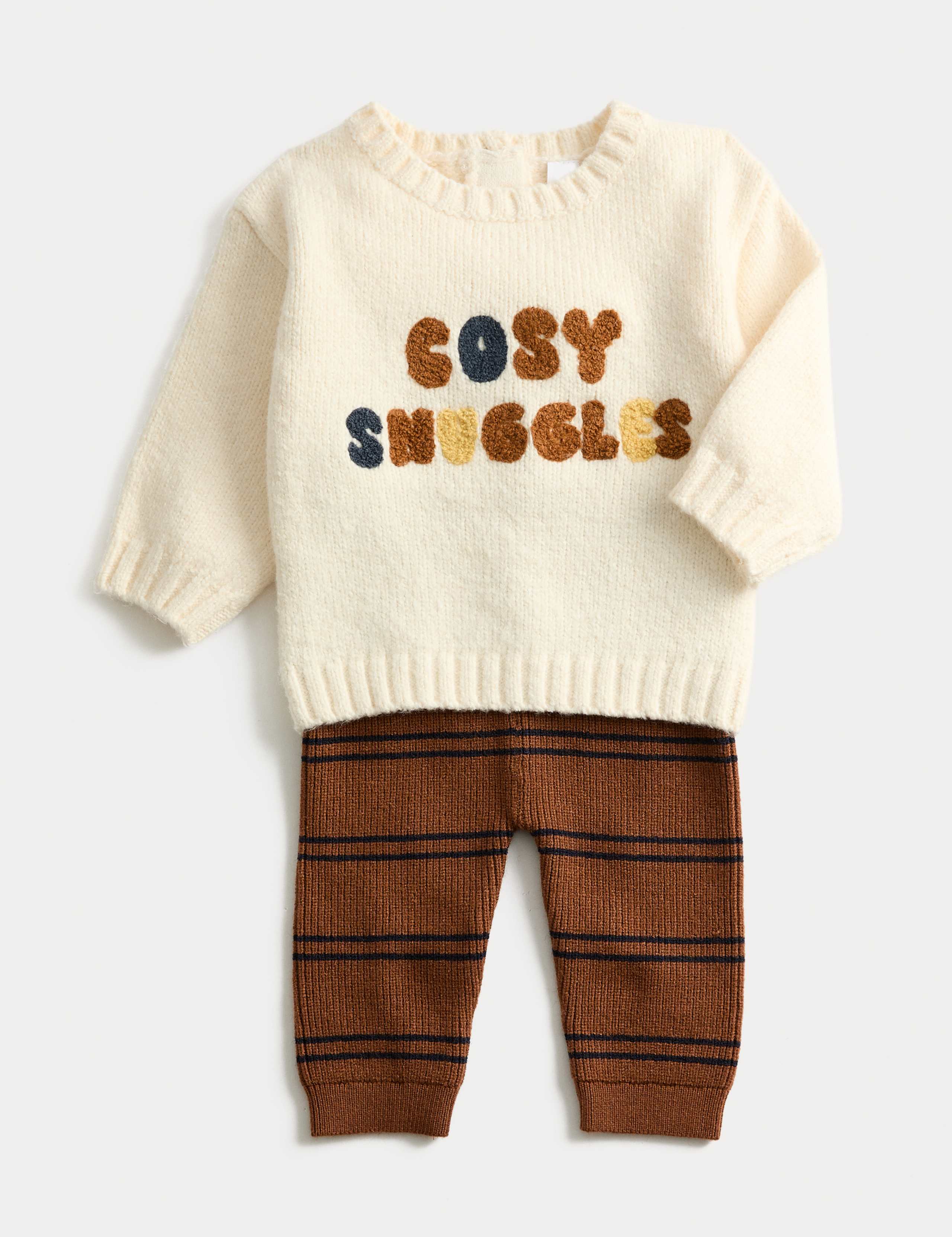 2pc Cotton Blend Cosy Snuggles Knit Outfit (0-3 Yrs) 1 of 3