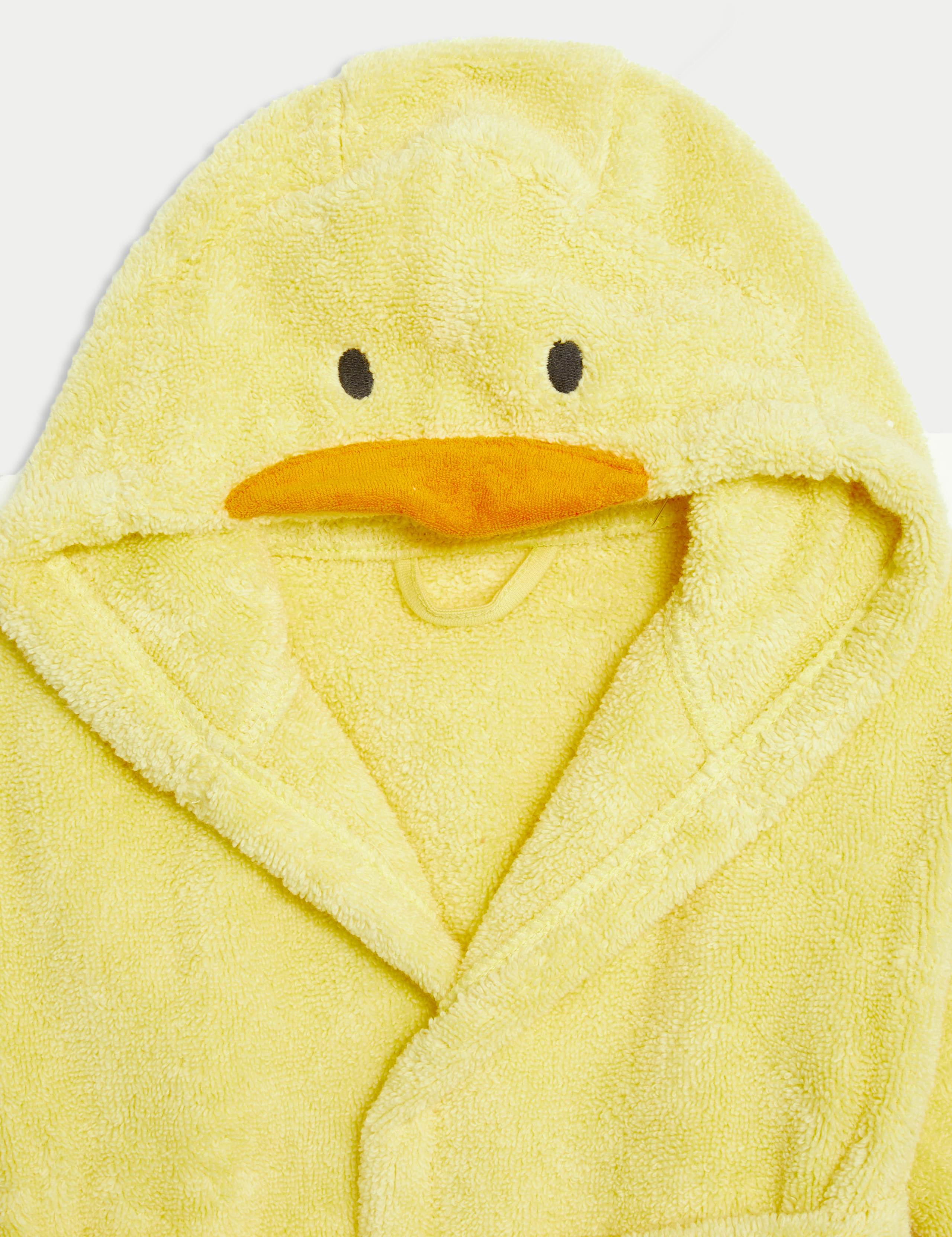 Pure Cotton Towelling Hooded Robe (0-3 Yrs) 3 of 3
