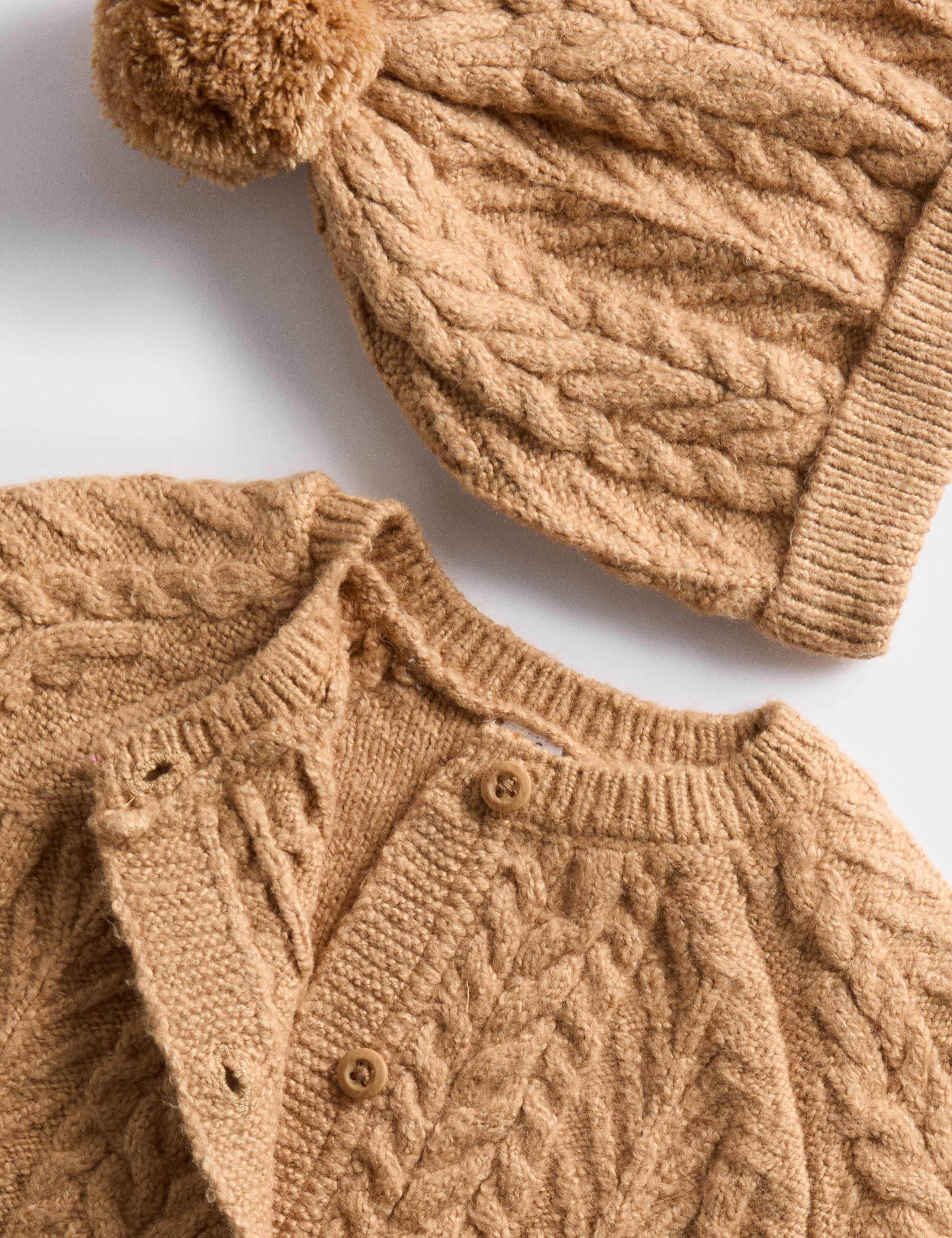 2pc Cable Knitted Outfit with Hat (7lbs - 1 Yrs) 3 of 3