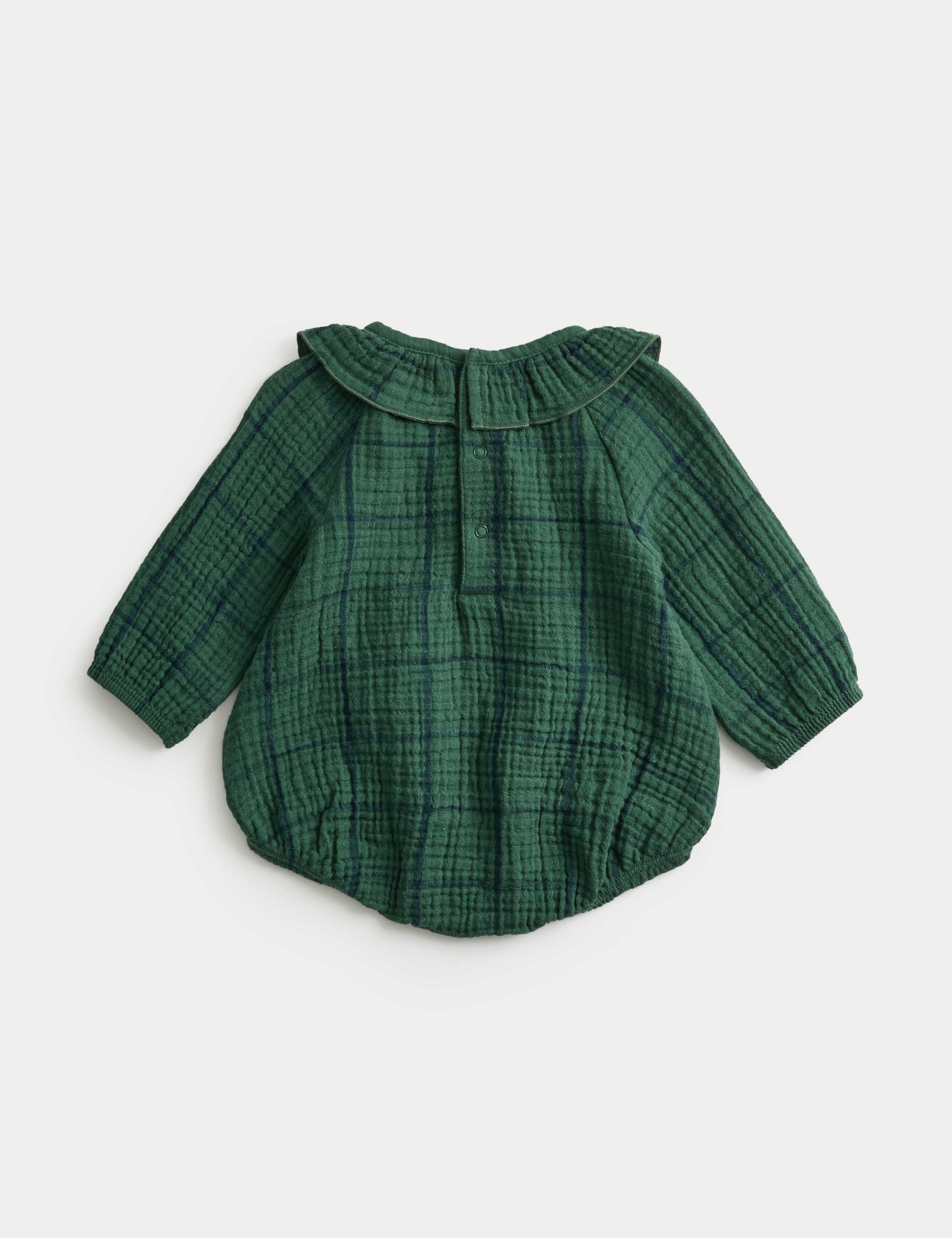 3pc Pure Cotton Check Paddler Bonnet Outfit (0-12 Months) 3 of 4