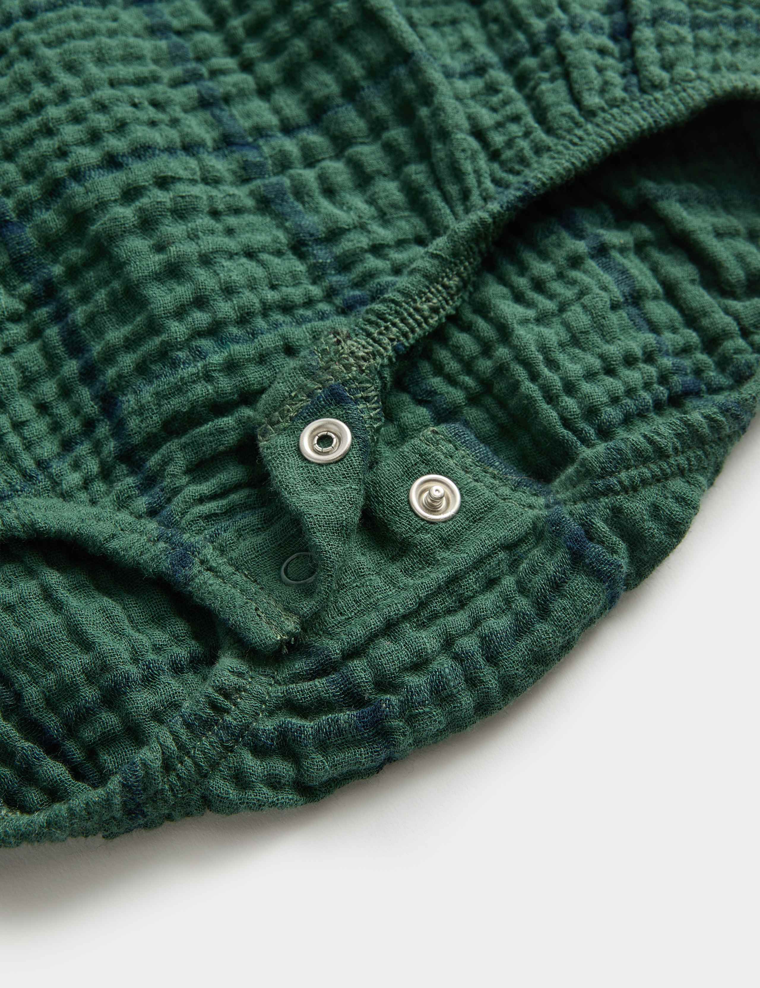 3pc Pure Cotton Check Paddler Bonnet Outfit (0-12 Months) 4 of 4