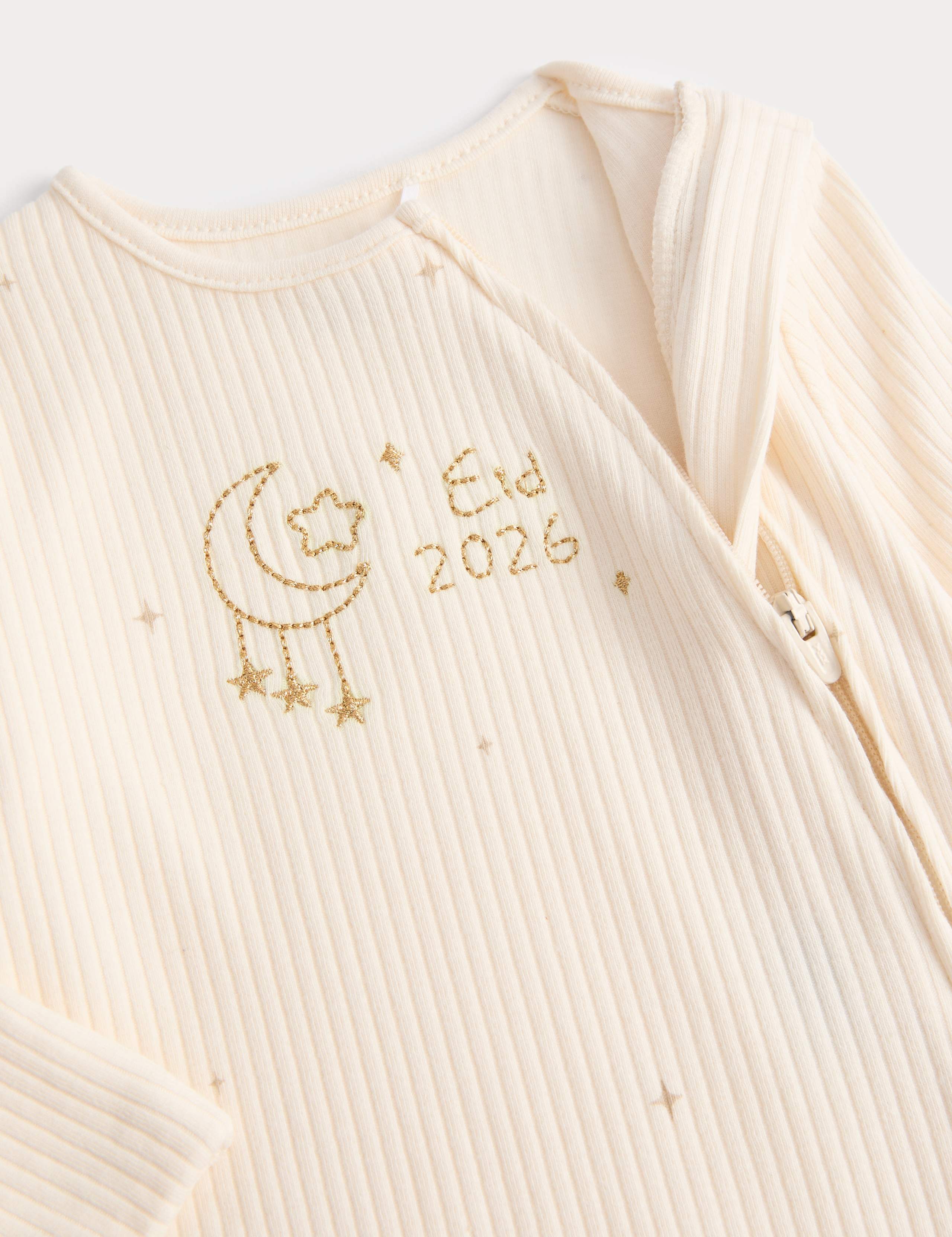 Cotton Rich Ribbed Eid Sleepsuit (7lbs-1 Yrs) 2 of 3