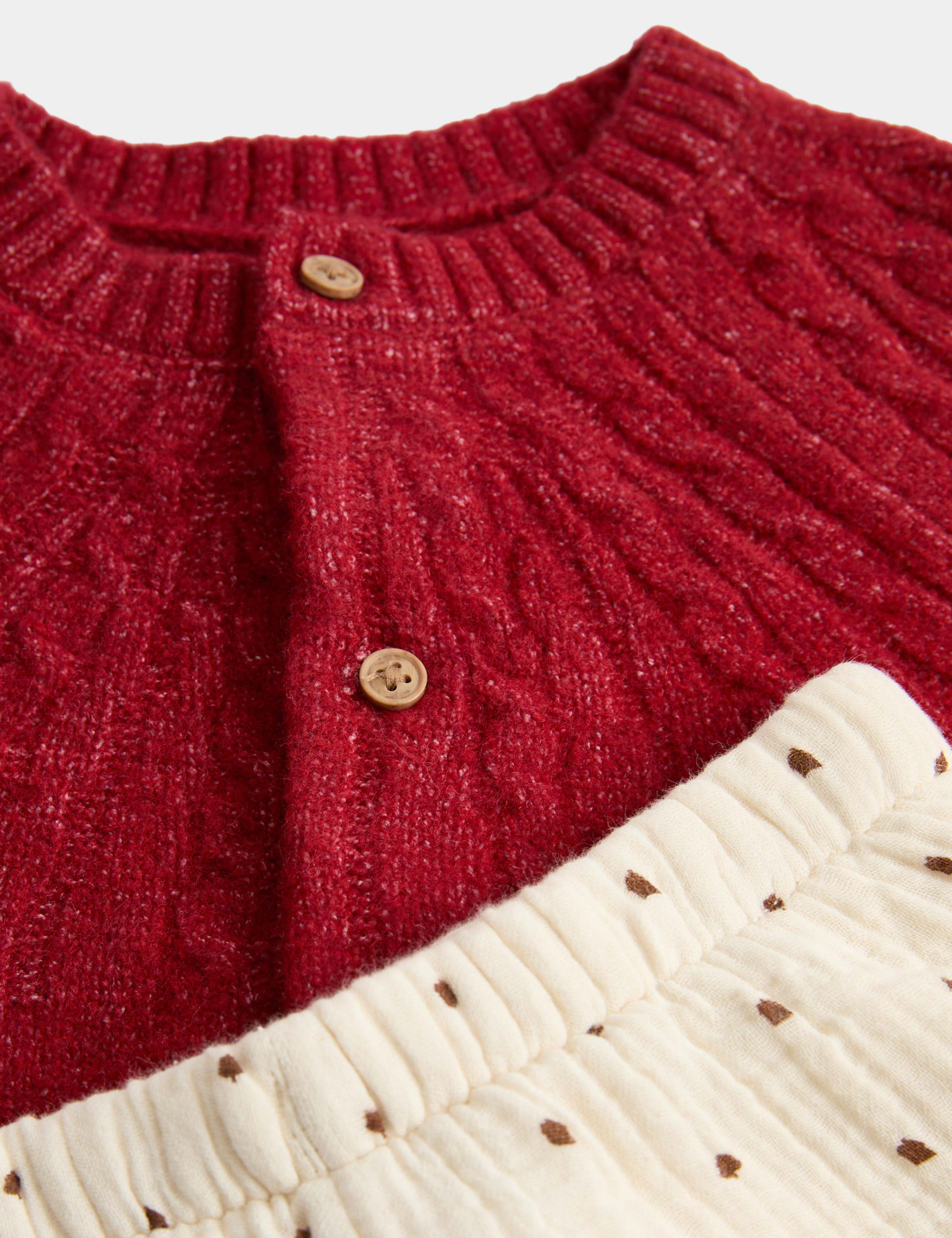 3 Piece Fleece Lined Outfit with Cardigan (7lbs - 12 Mths) 3 of 4
