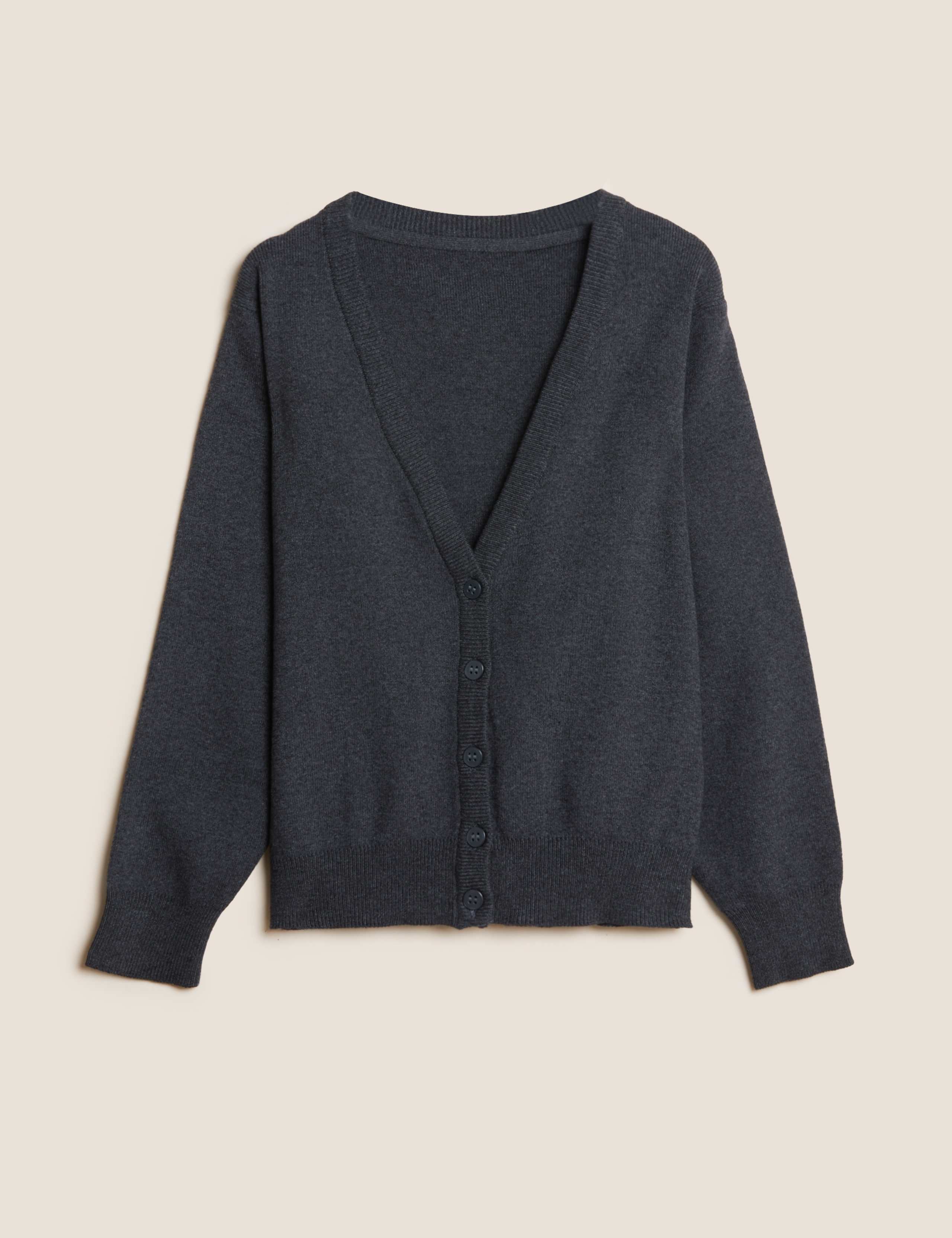School Girls' Cotton Rich StayNew™ Cardigan (3-18 Yrs) 1 of 1
