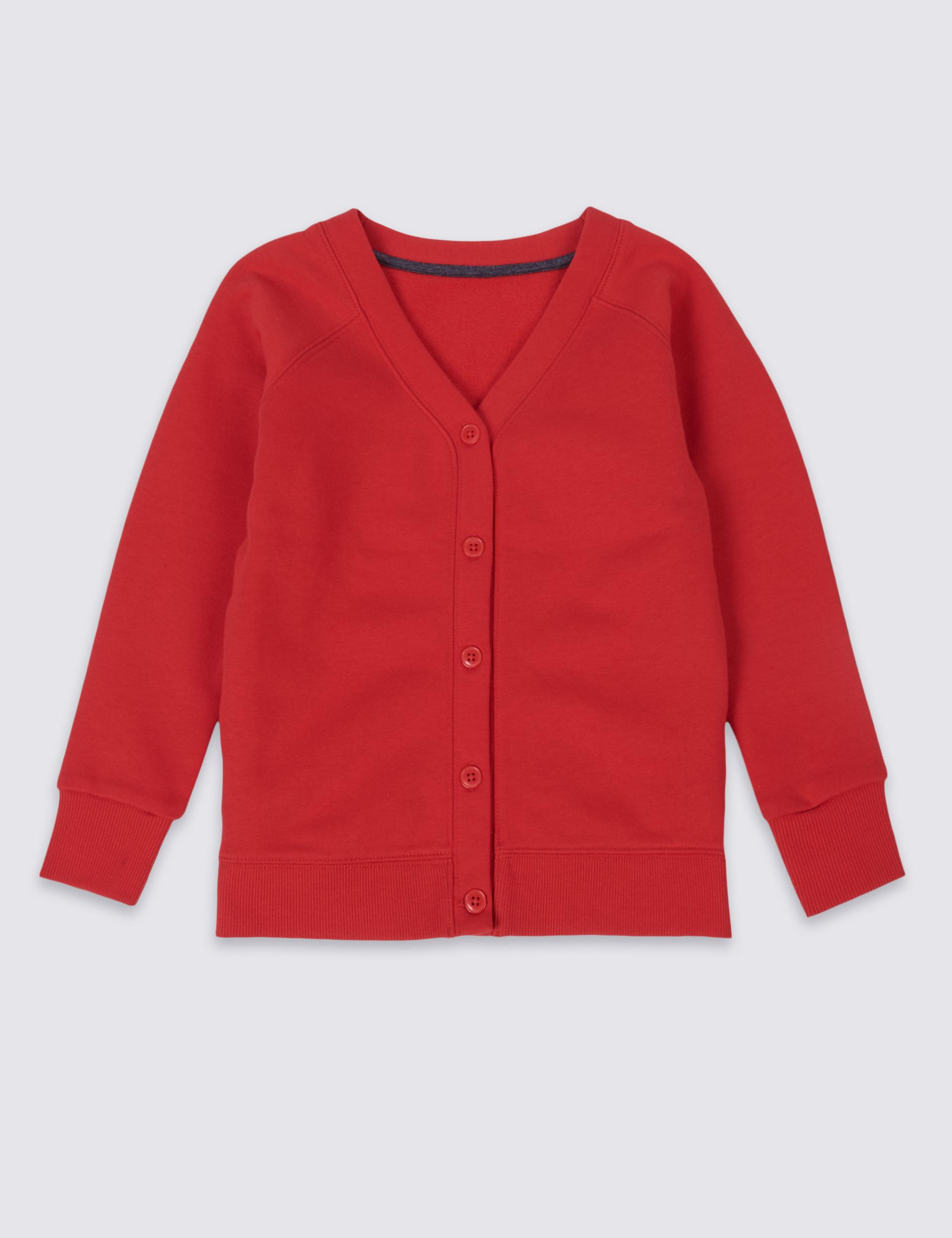 Cotton Sweat School Cardigan with StayNEW™ (2-16 Yrs) 1 of 1