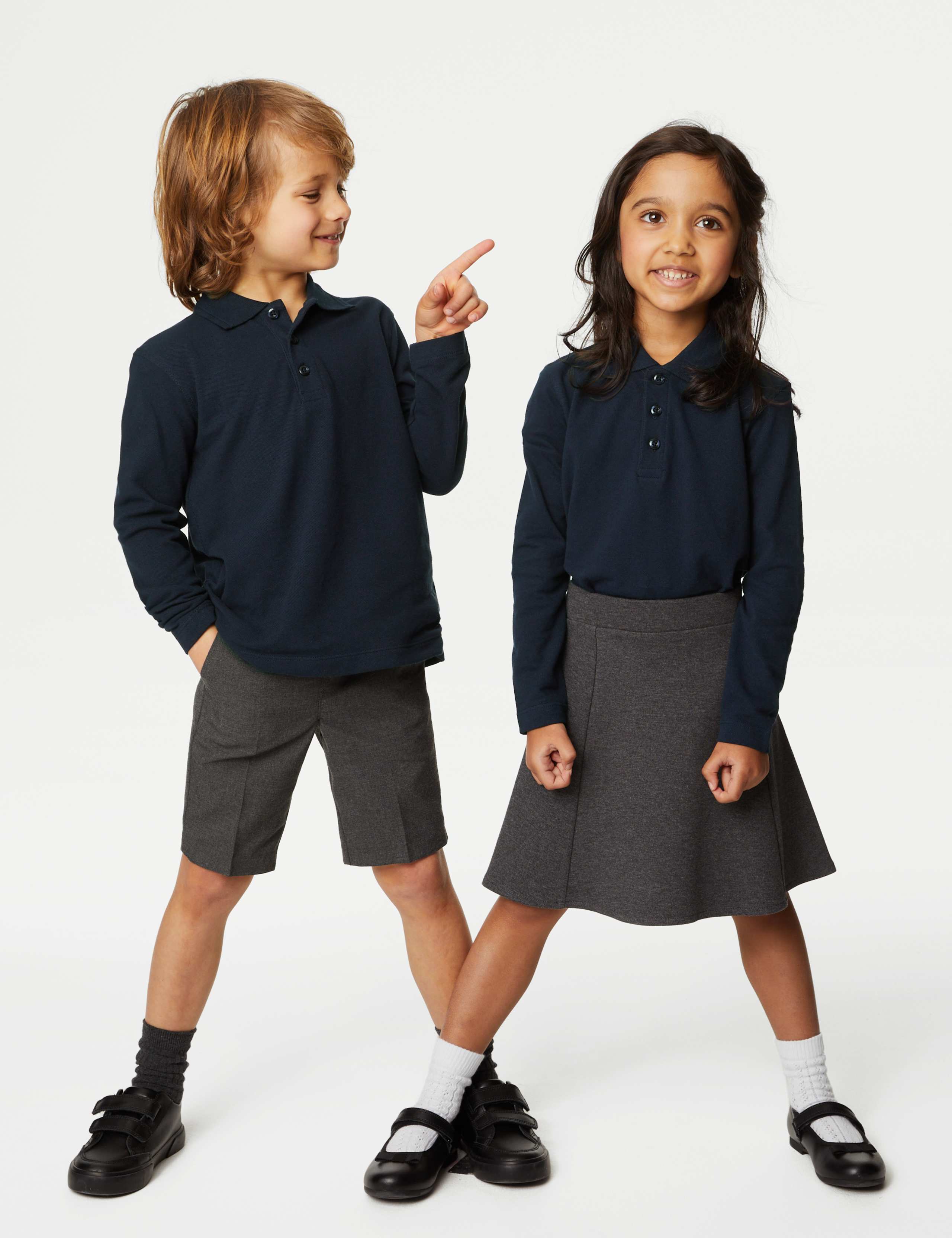 Unisex Long Sleeve Polo Shirt (2-18 Yrs) 1 of 5