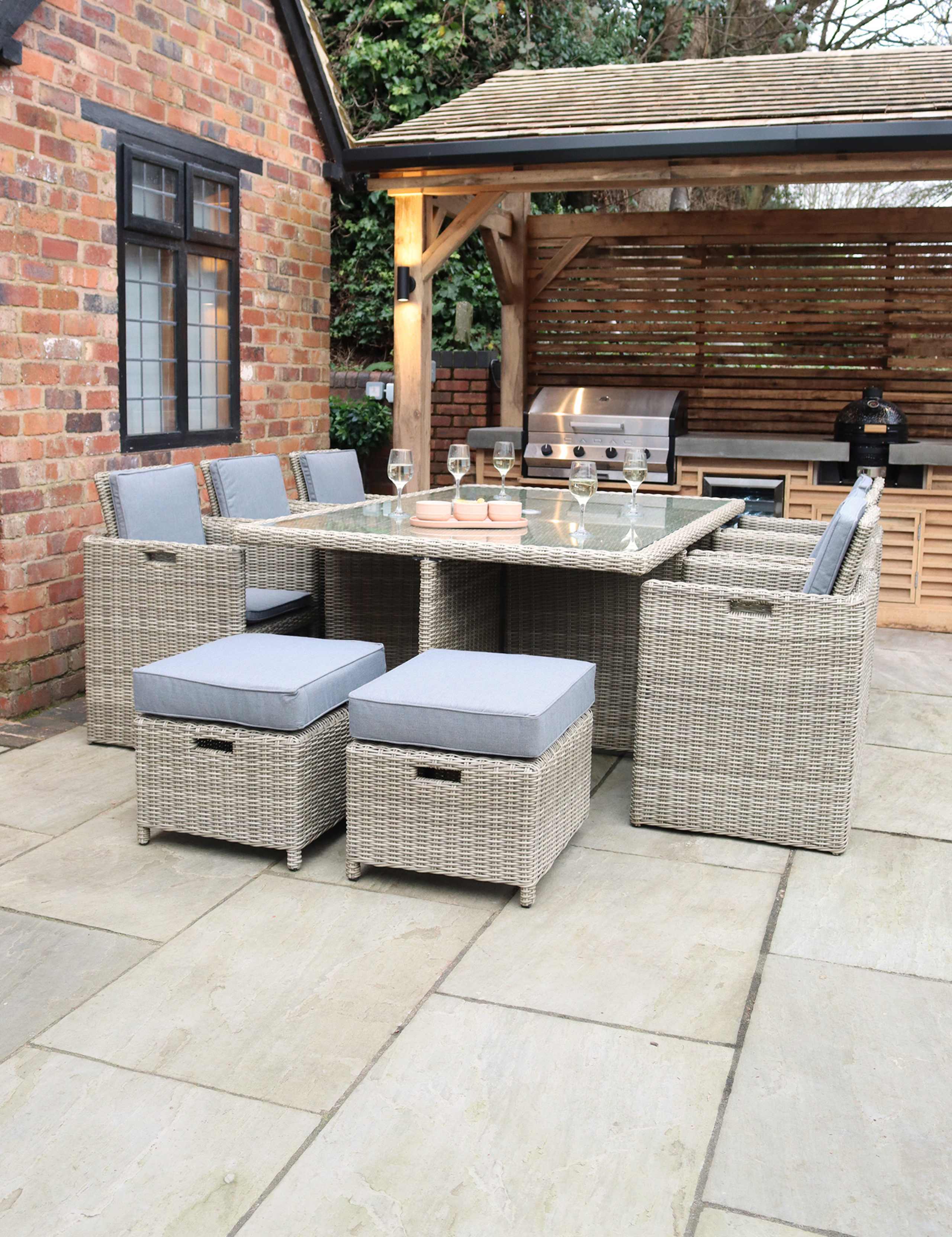Wentworth Rattan 10 Seater Garden Dining Set 4 of 11