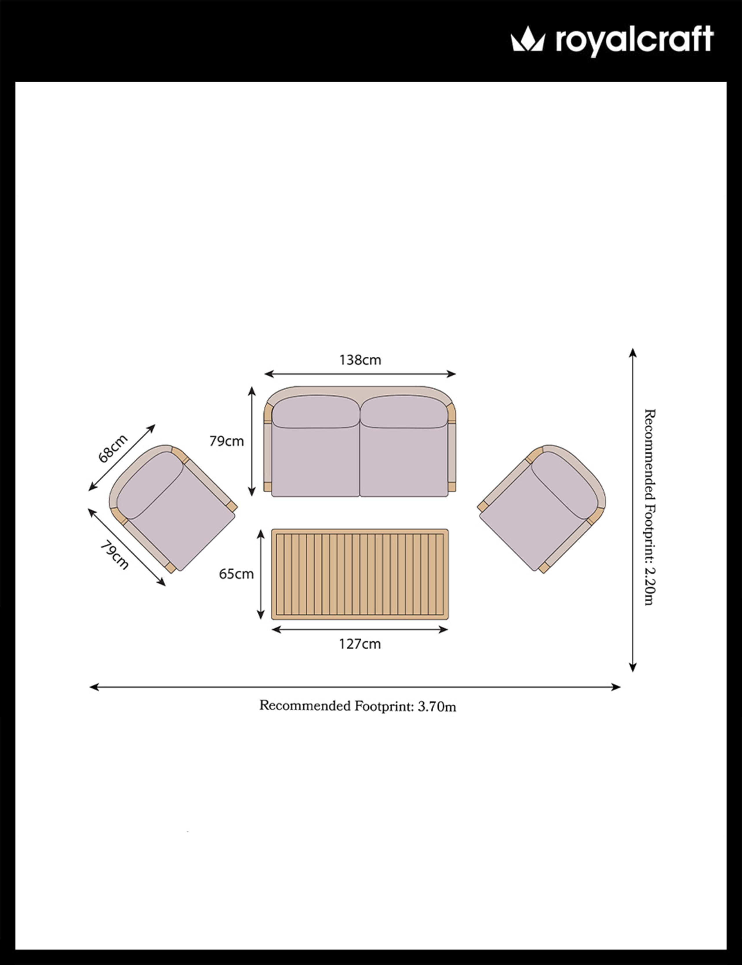 Roma 4 Seater Double Lounge Set 5 of 5