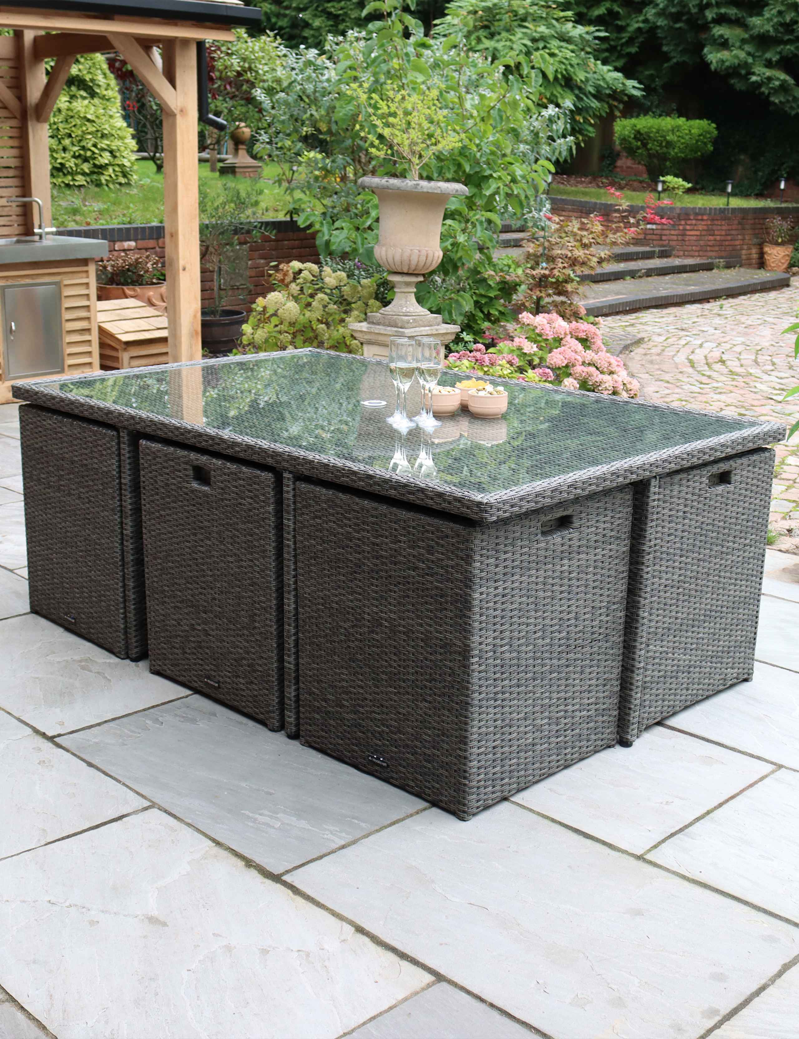 Paris 10 Seater Rattan Garden Cube Dining Set 2 of 6