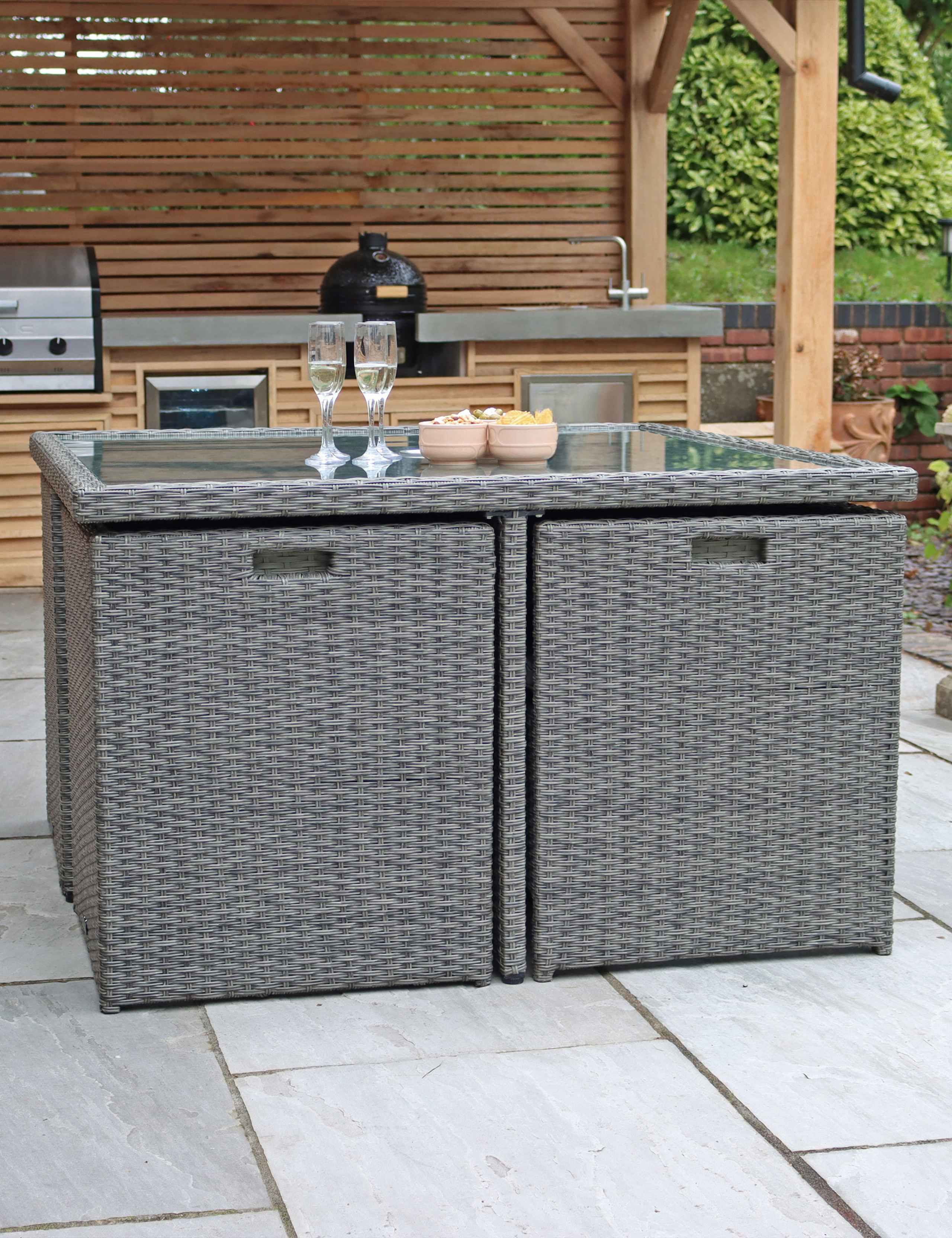 Paris 8 Seater Rattan Garden Cube Dining Set 2 of 5