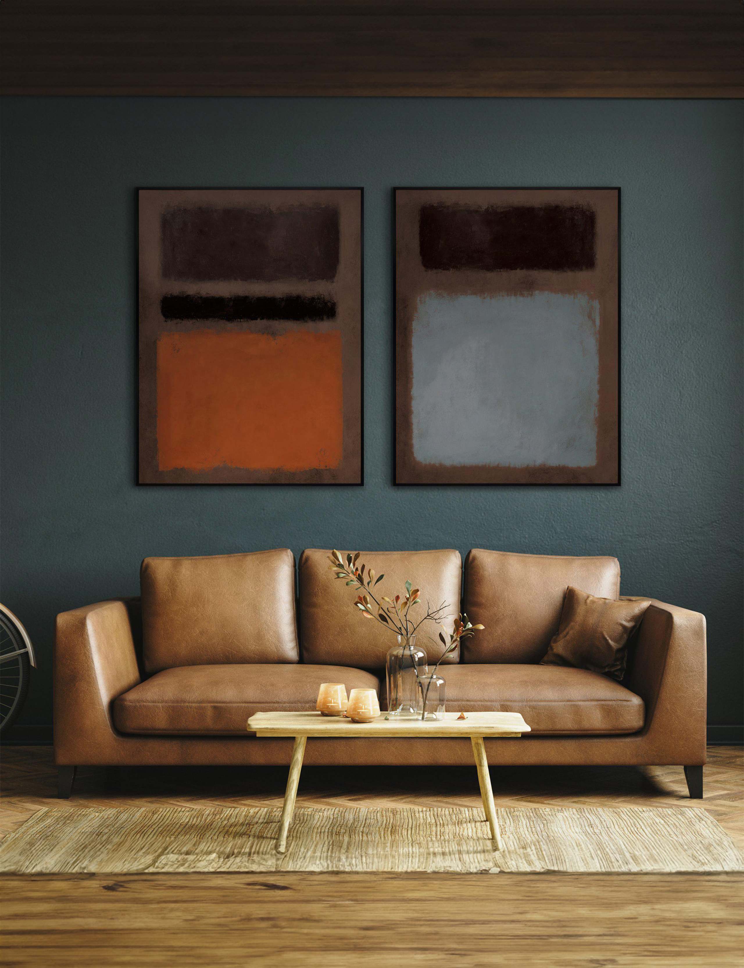 Set of 2 Reflecting Rectangle Framed Art 1 of 2