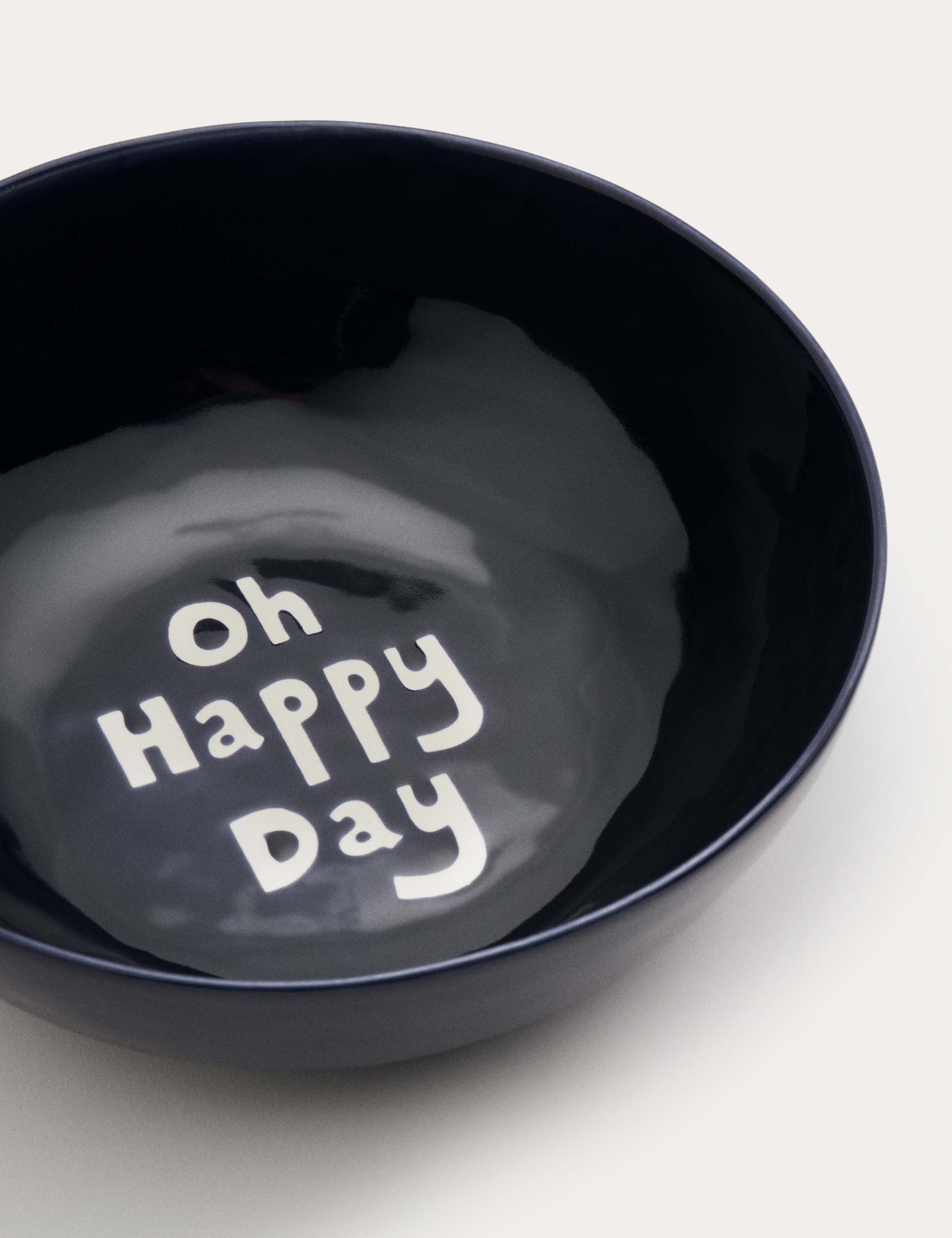 Ceramic Oh Happy Day Slogan Serving Bowl 2 of 4