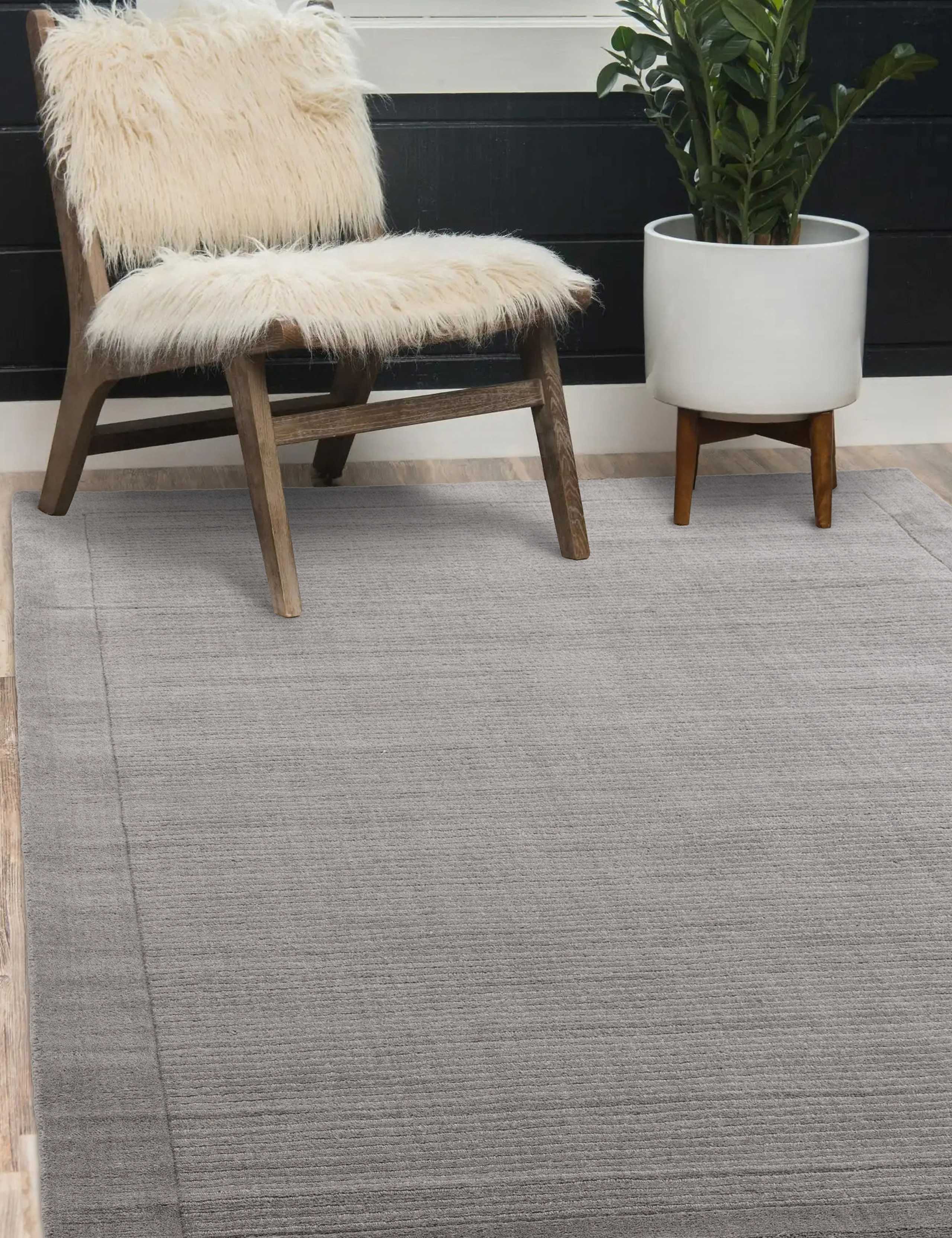 Wool Frame Border Rug 1 of 7