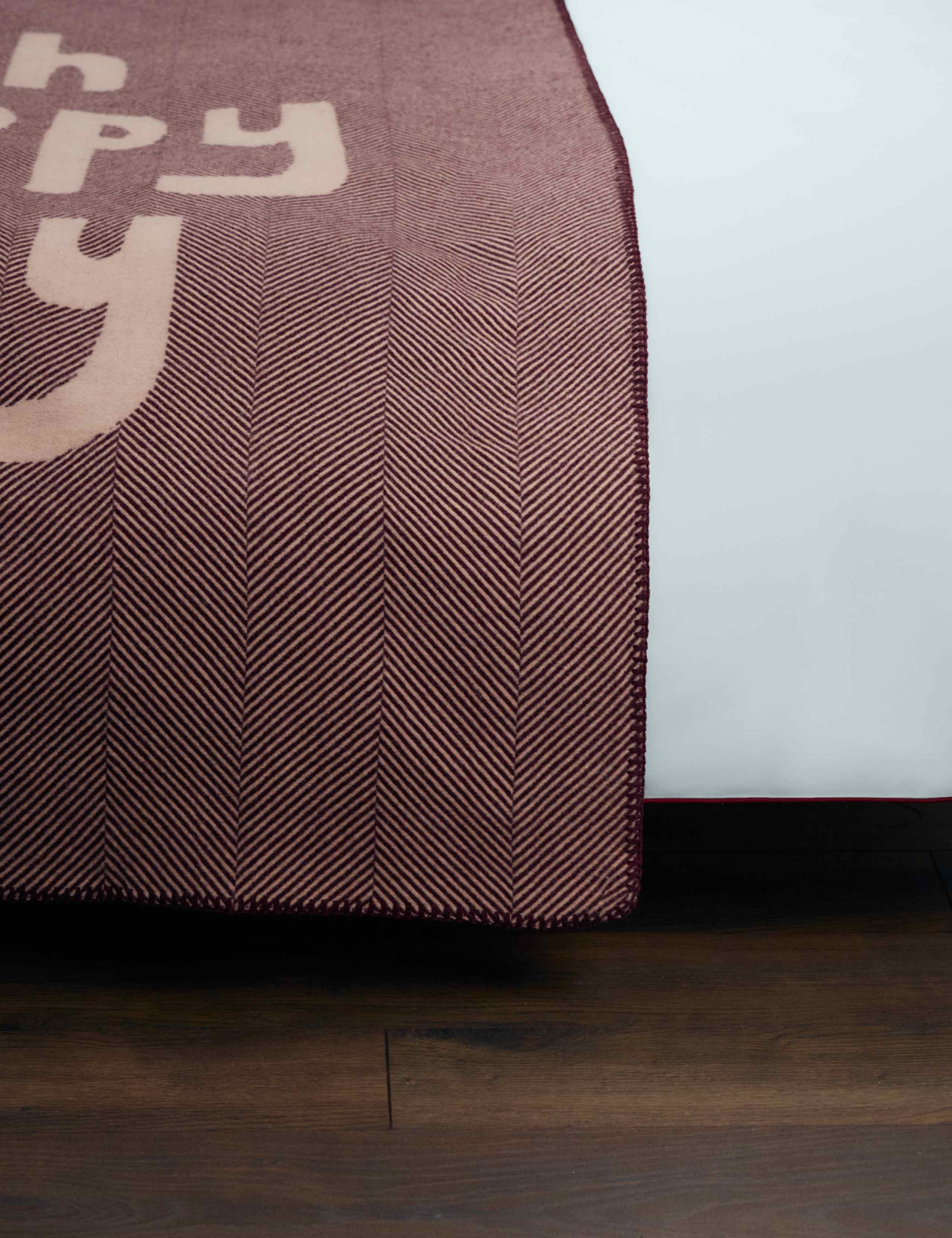 Pure Wool Oh Happy Day Slogan Throw 6 of 6