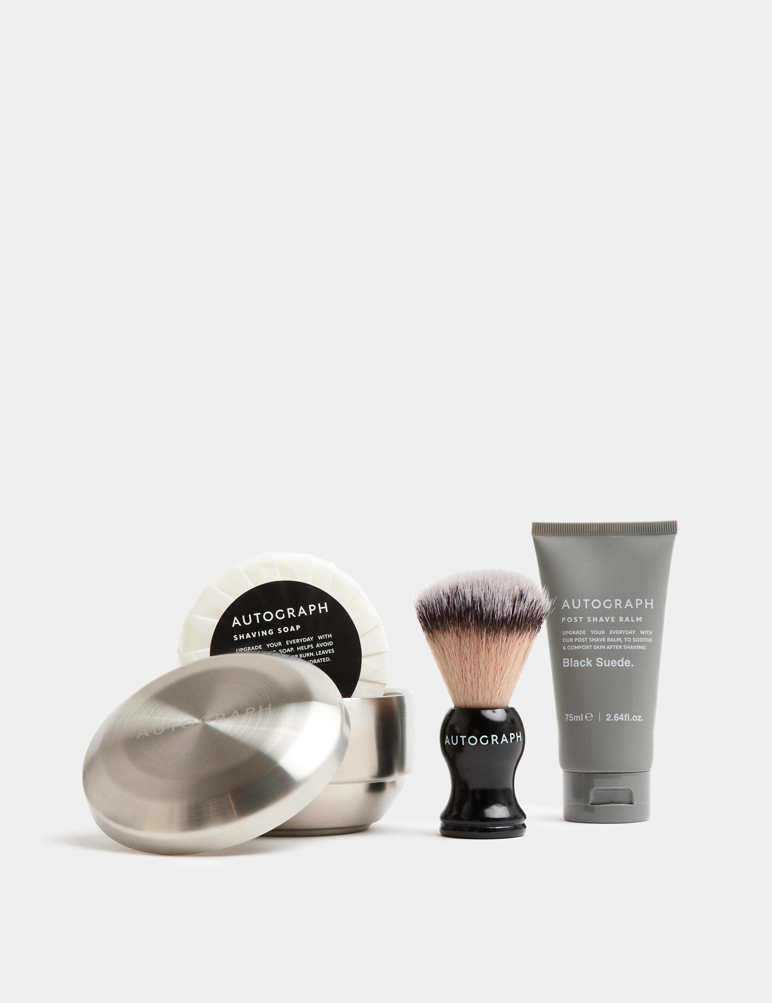 Black Suede Shaving Set 2 of 4
