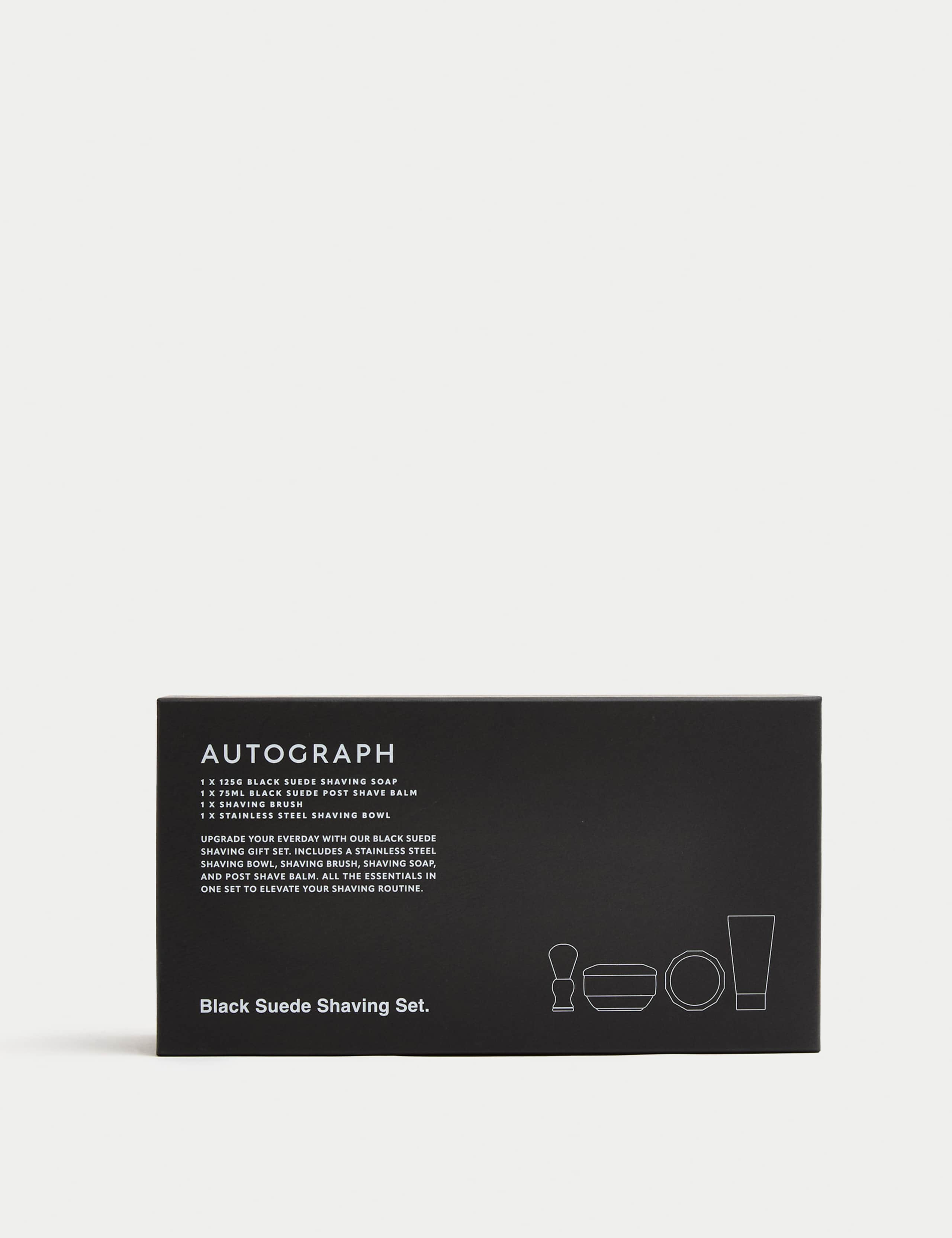 Black Suede Shaving Set 3 of 4