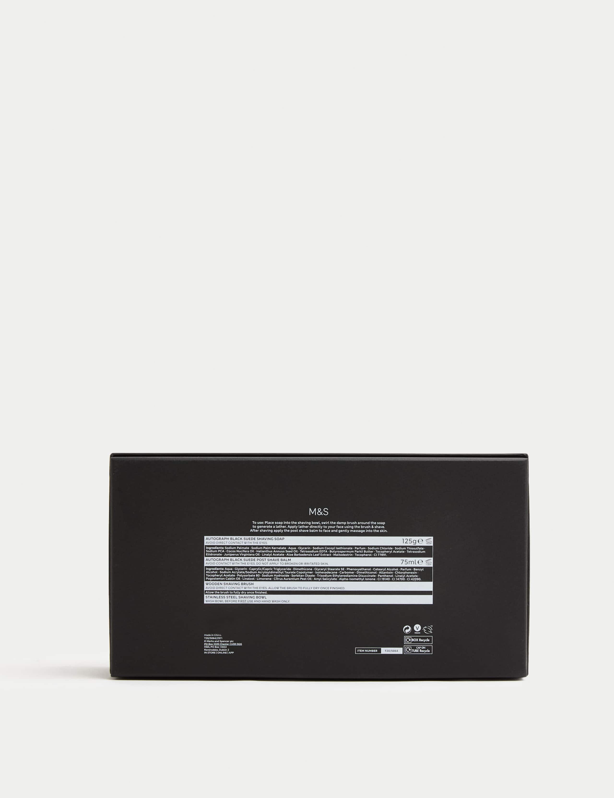 Black Suede Shaving Set 4 of 4
