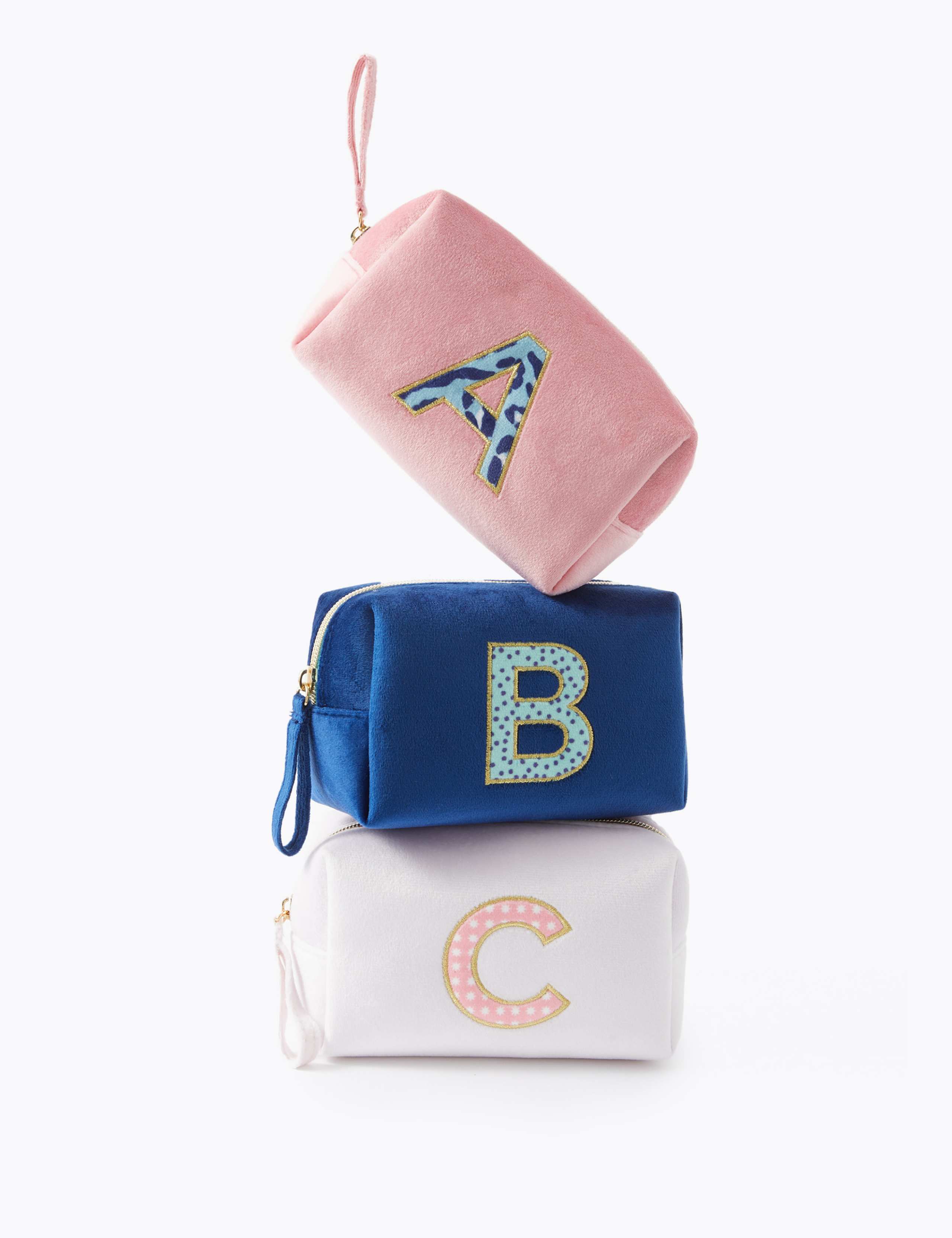 Alphabet Velvet Make-Up Bag 1 of 6