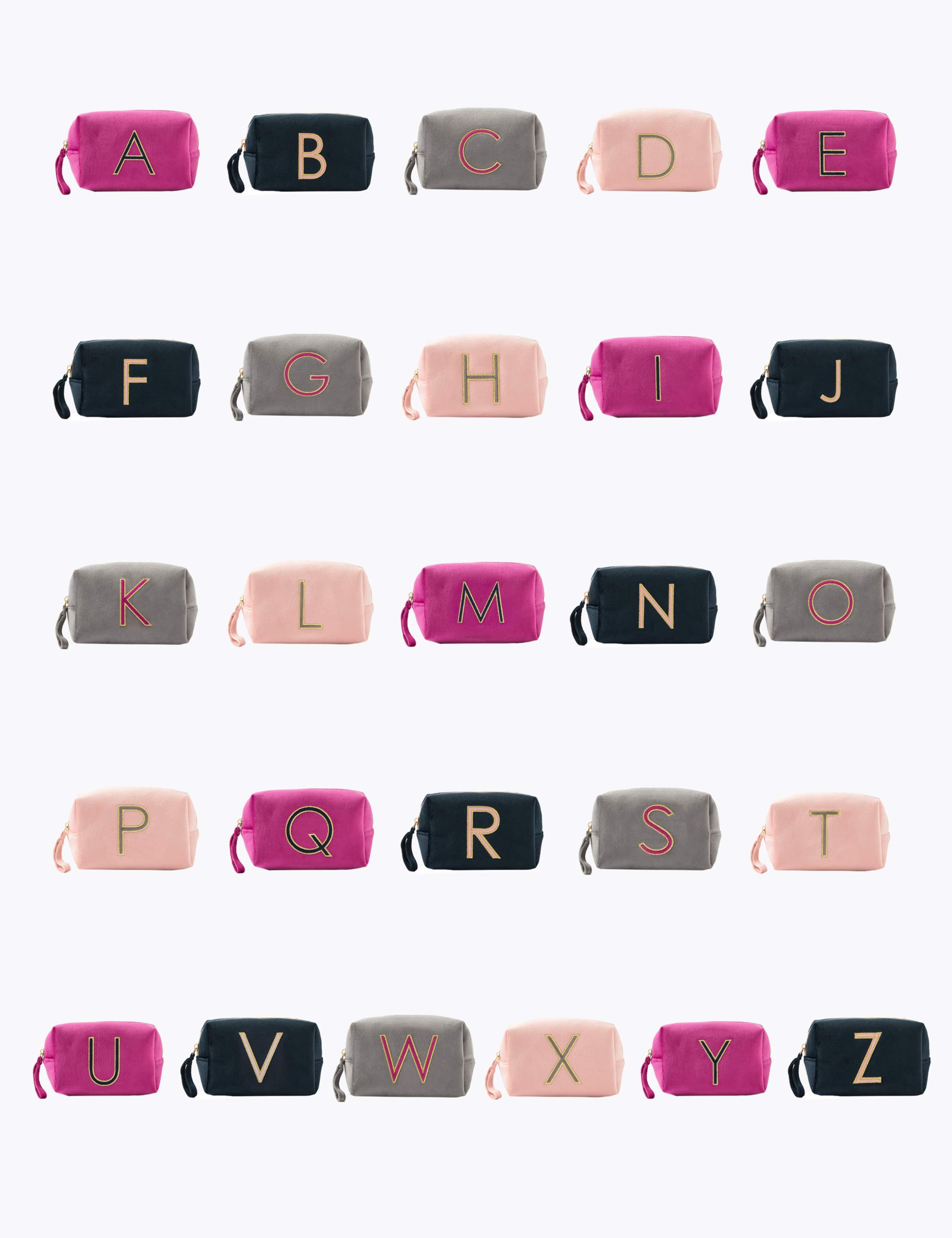 Alphabet Velvet Make Up Bag 5 of 6