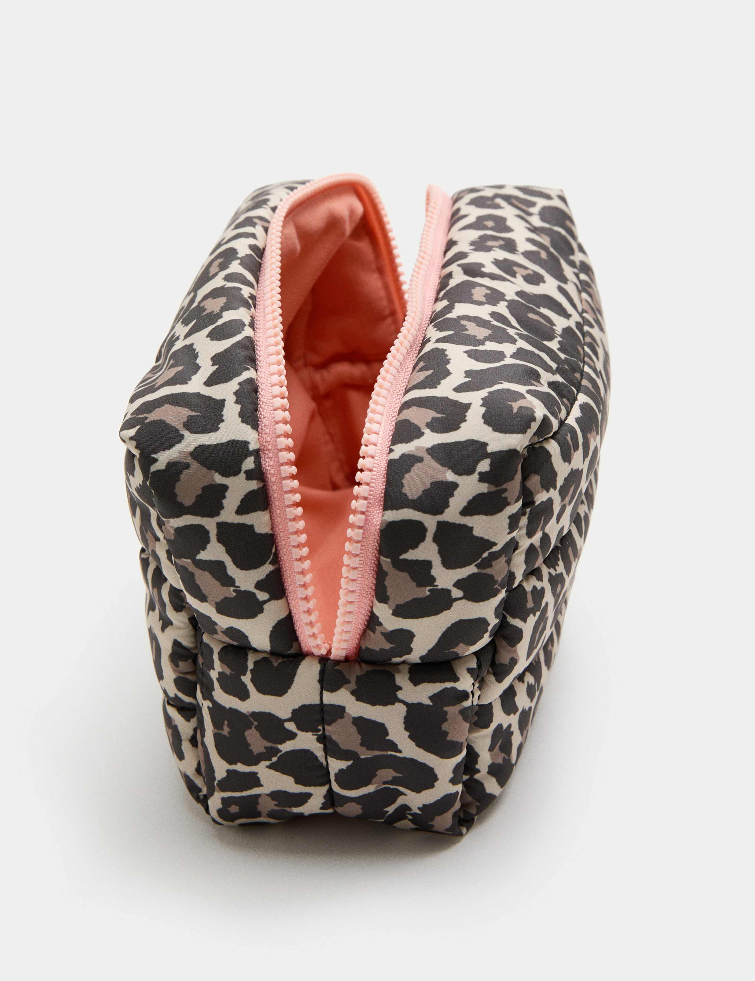 Quilted Leopard Print Toiletry Bag 2 of 3