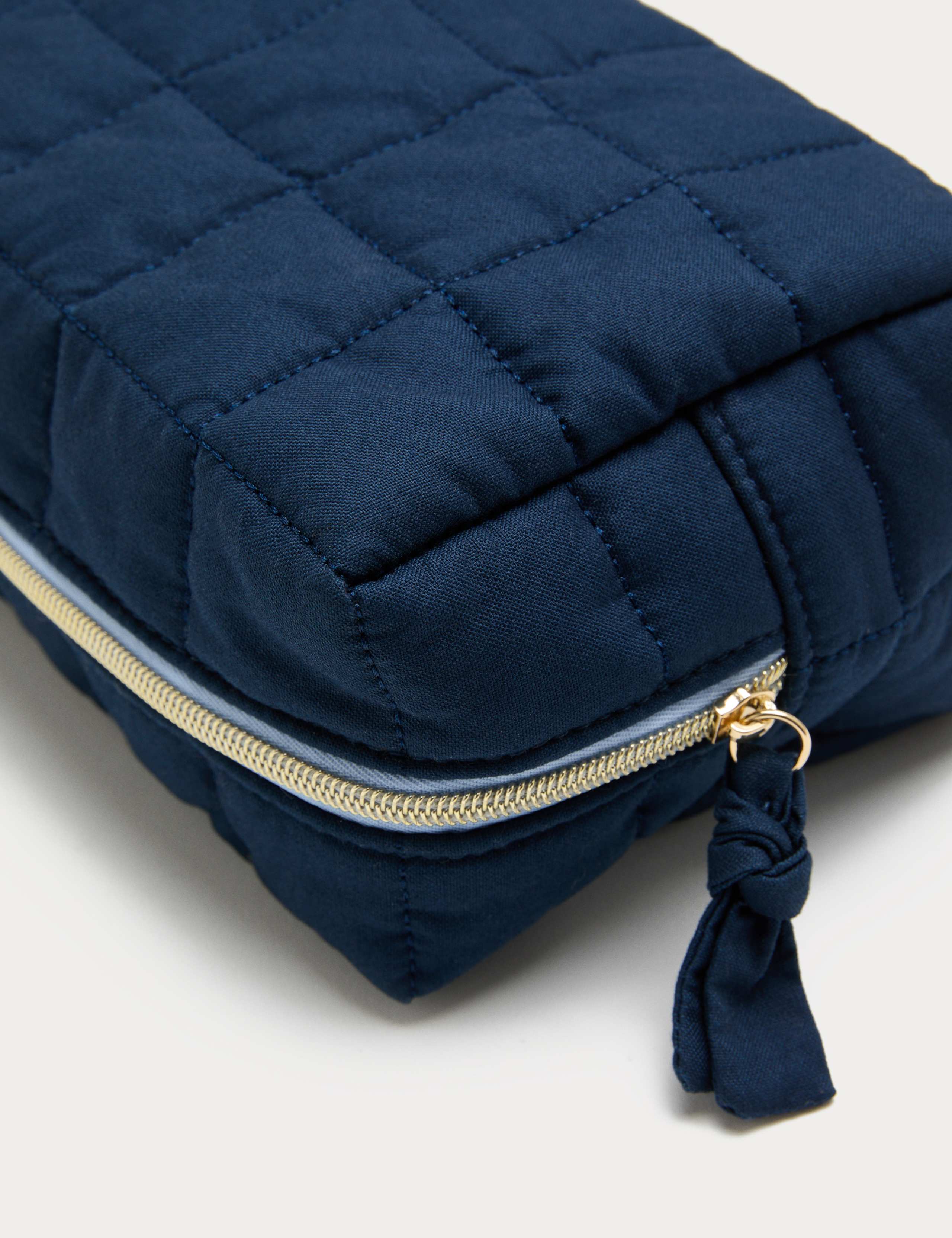 Small Checkerboard Quilted Toiletry Bag 3 of 3