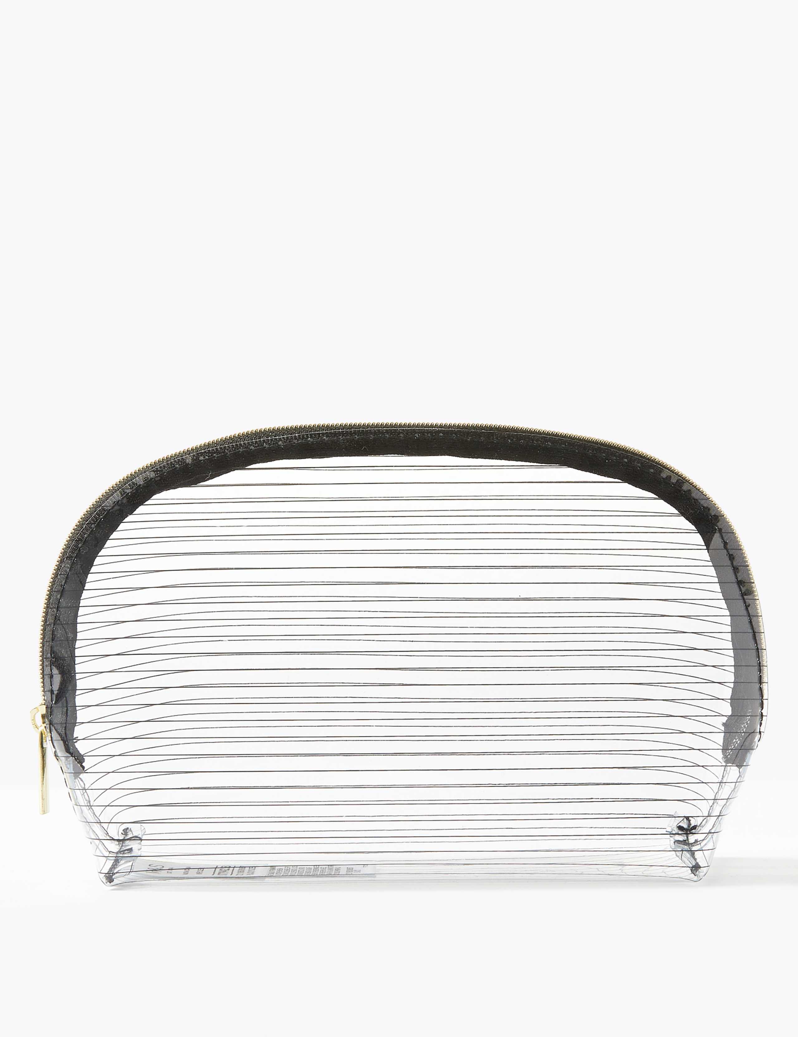 Clear Striped Make-Up Bag 1 of 3