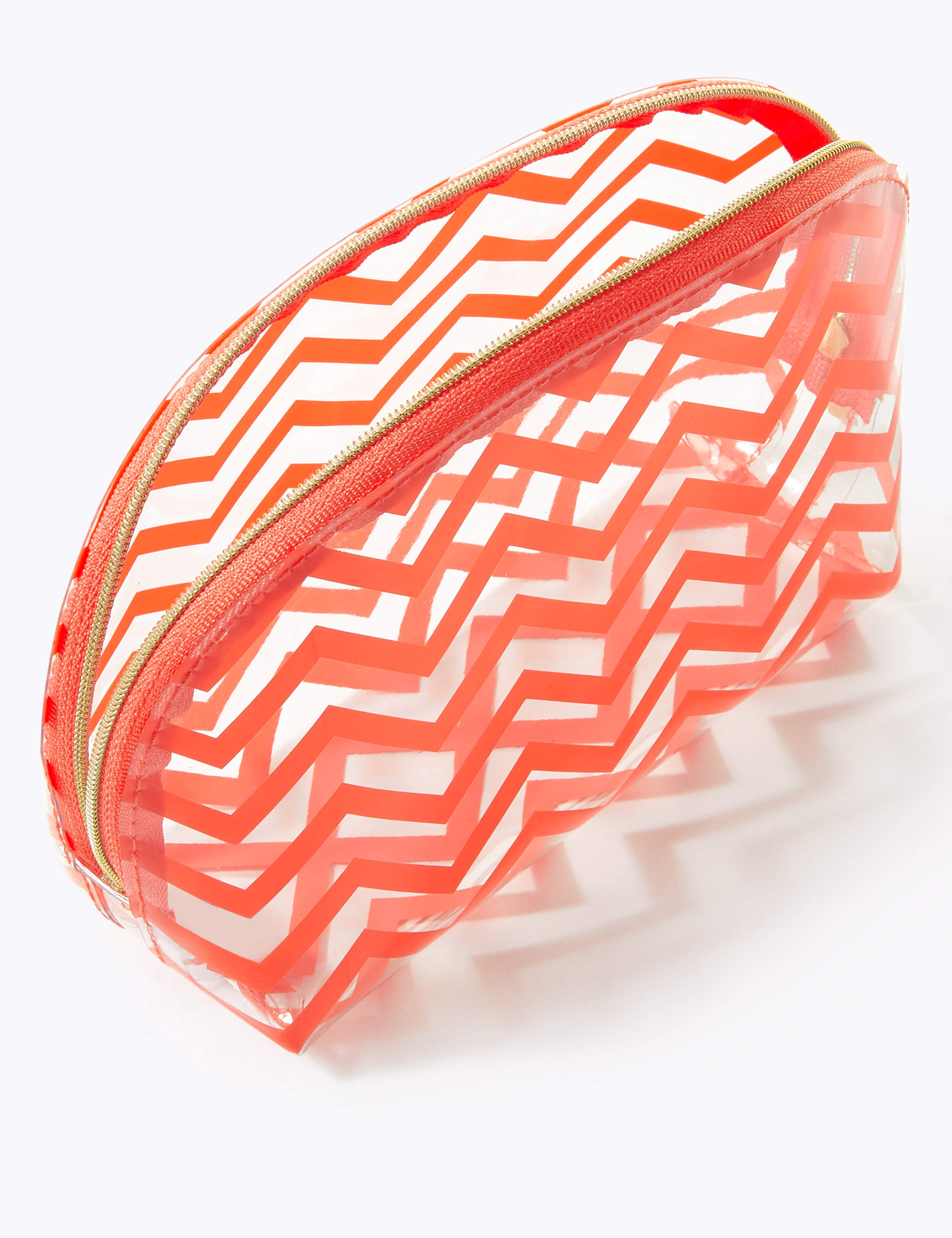 Clear Chevron Make-Up Bag 2 of 3
