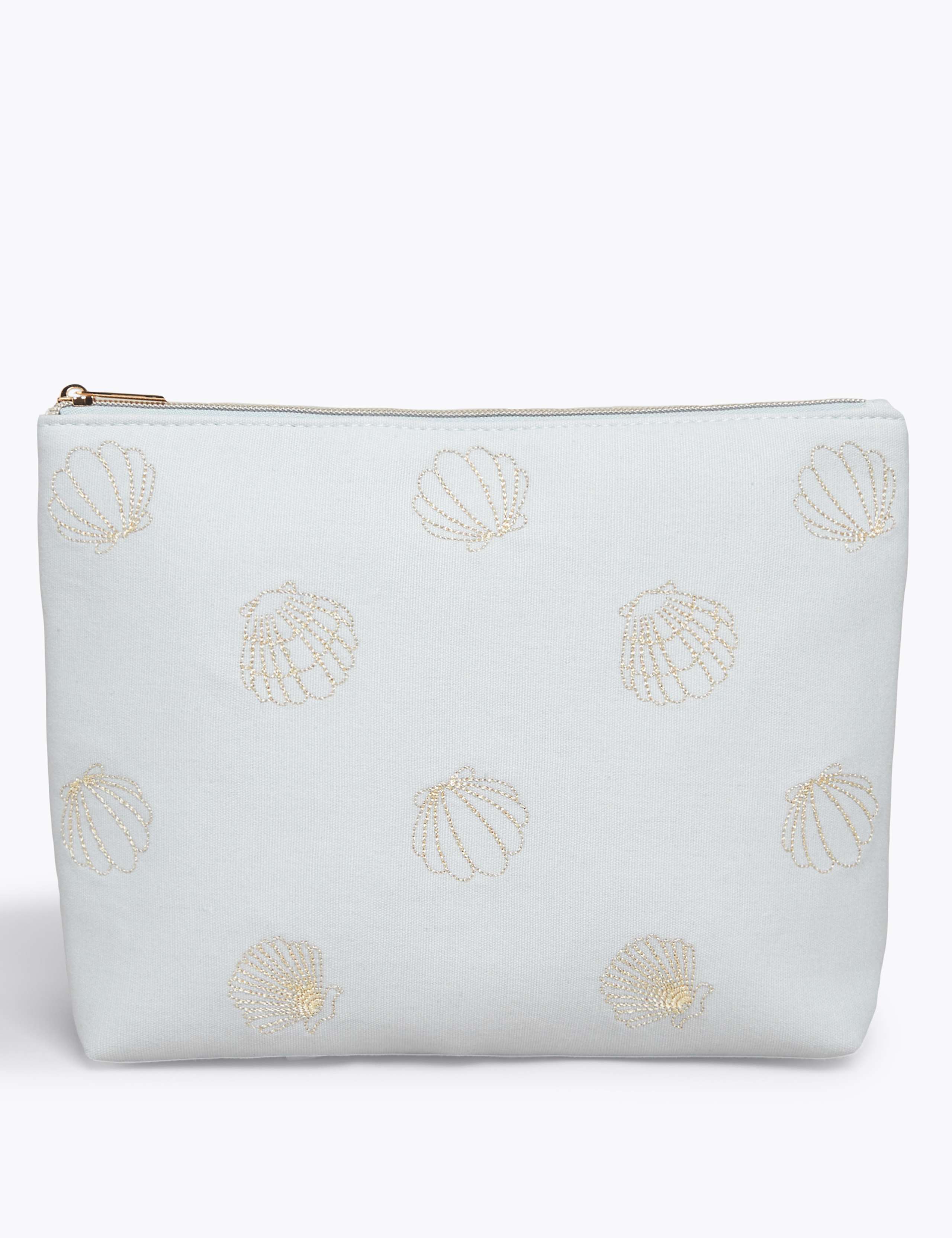 Embroidered Shell Make-up Pouch 1 of 3
