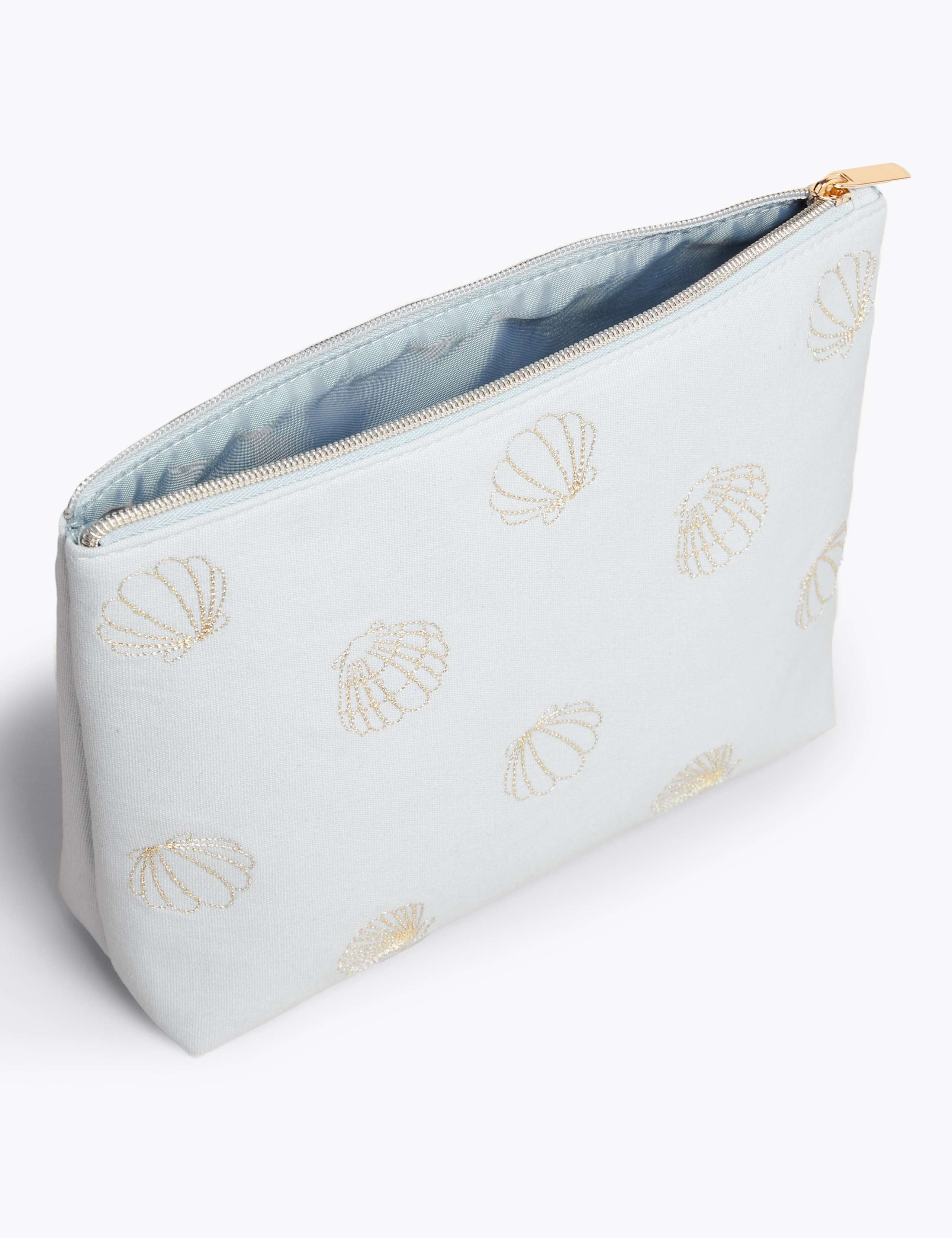 Embroidered Shell Make-up Pouch 2 of 3