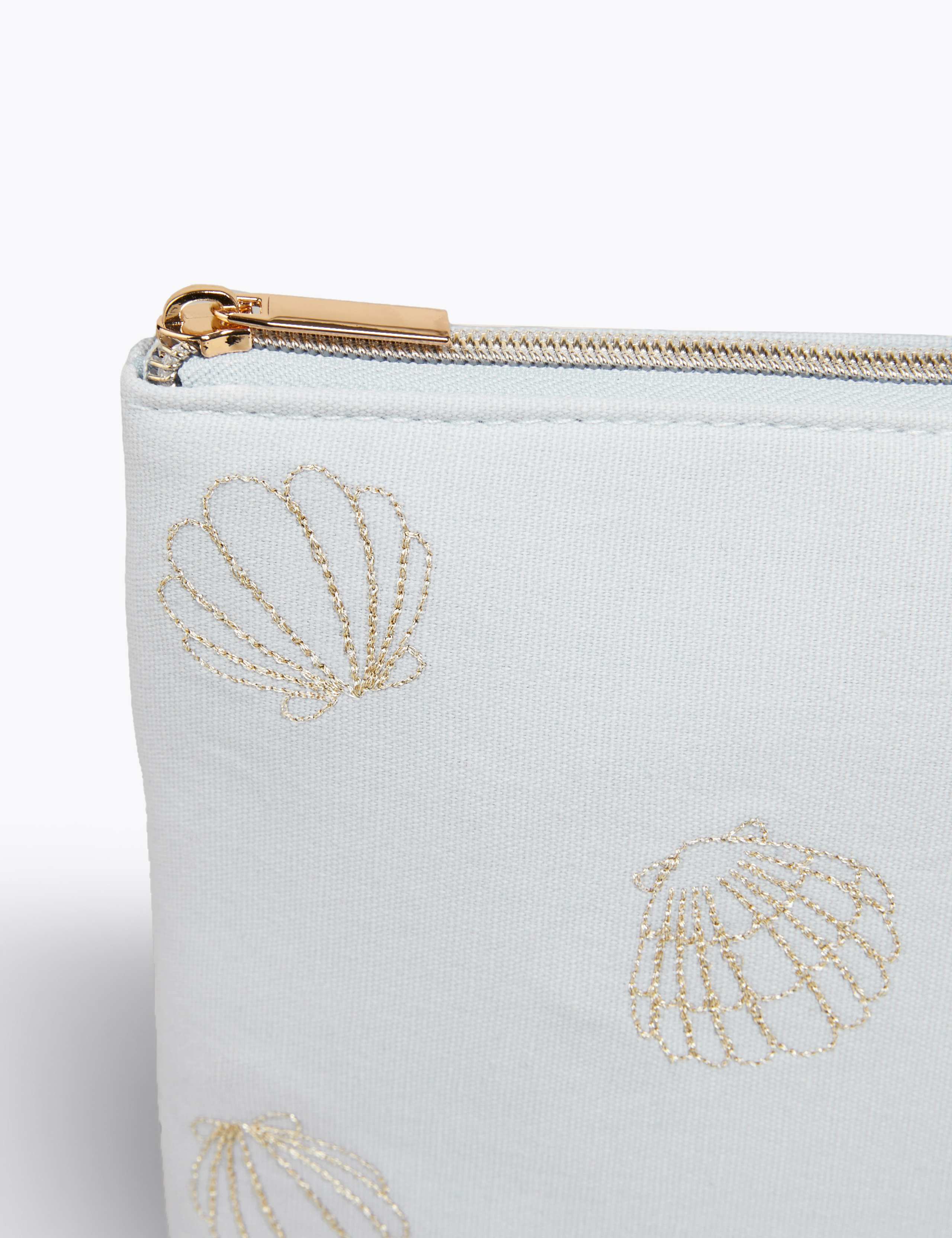 Embroidered Shell Make-up Pouch 3 of 3