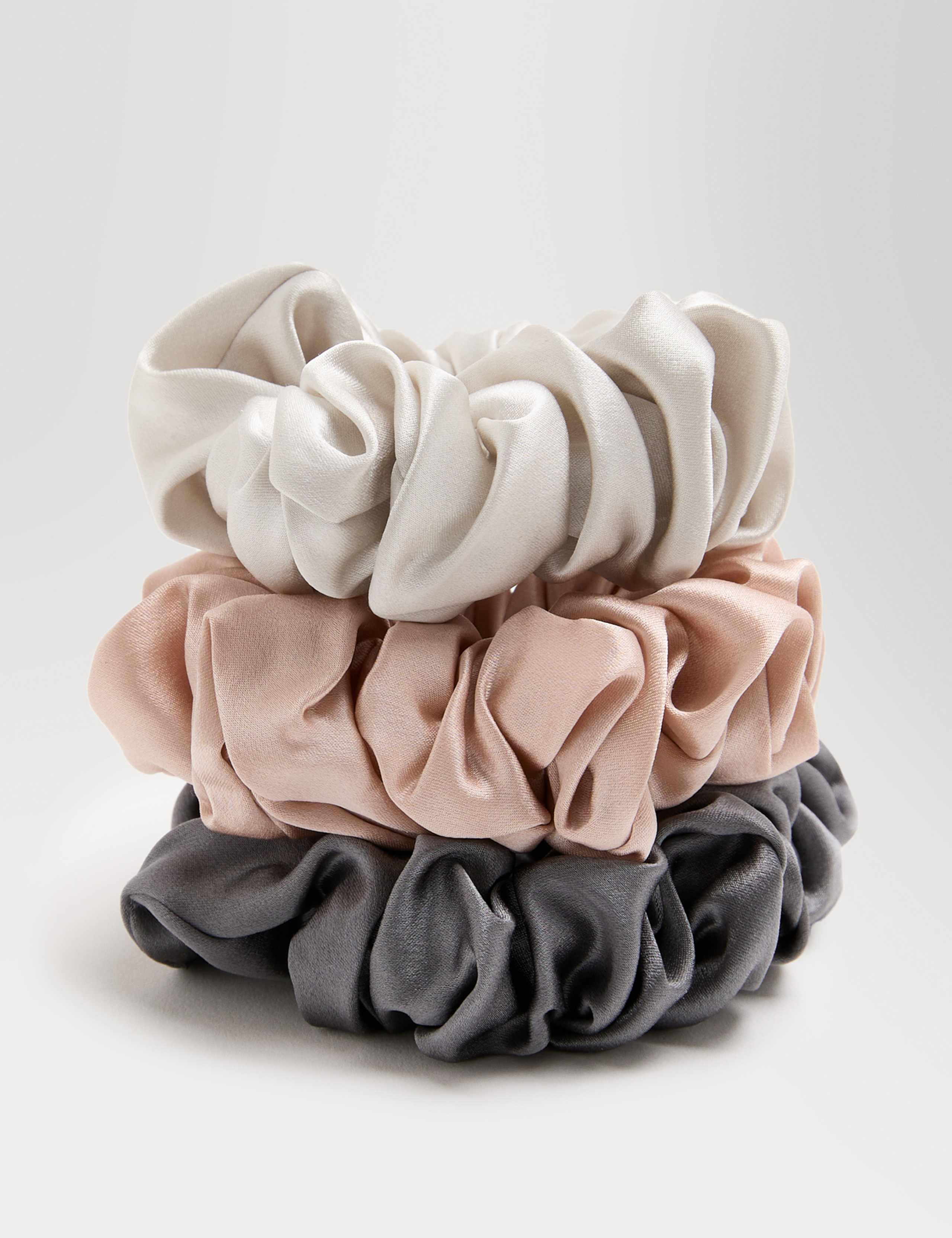 3pk Mulberry Silk Chunky Scrunchies 3 of 4