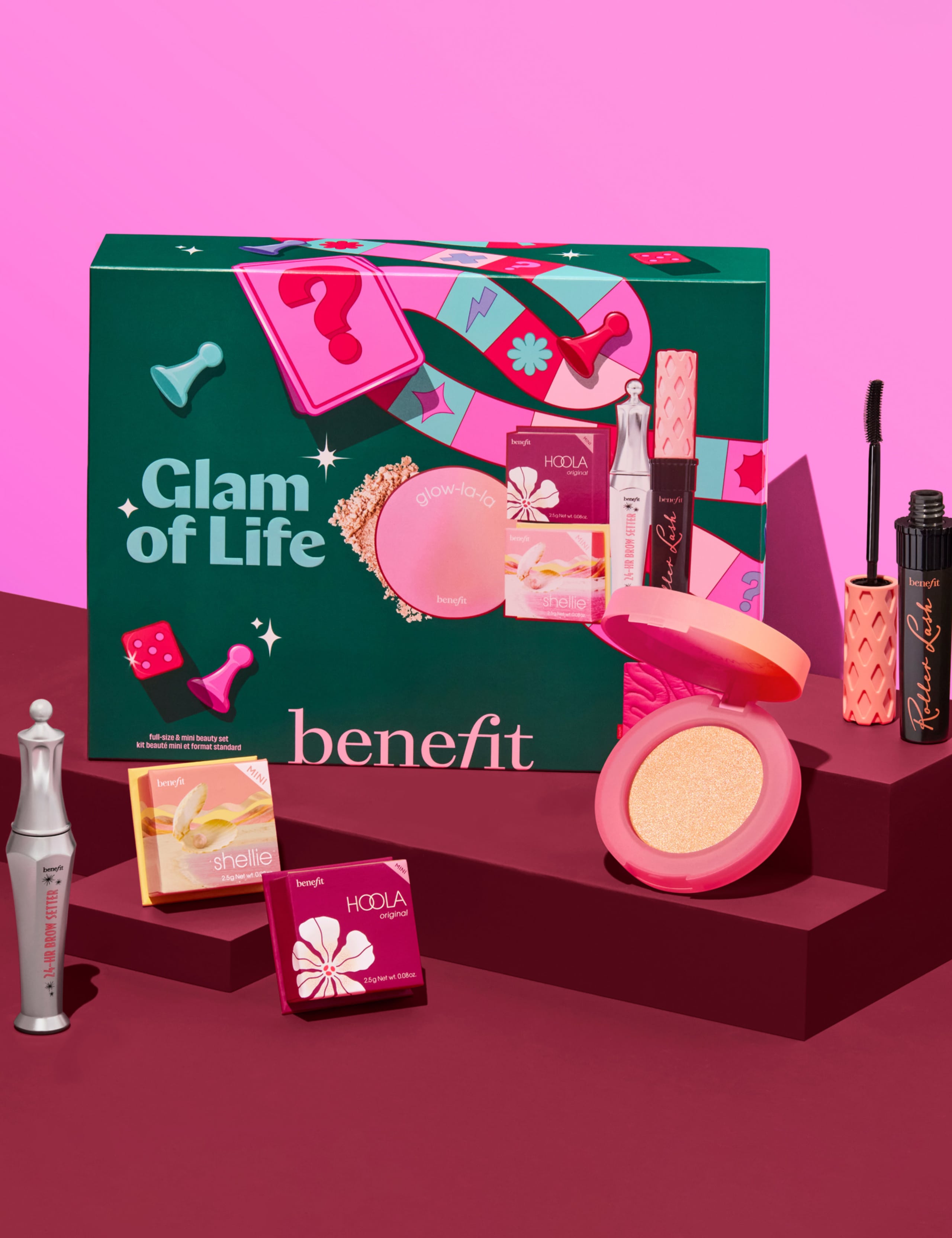 Glam of Life Mascara, Brow and Cheek 5-piece Makeup Gift Set Worth £120.50, with Limited Edition Beauty Bag 2 of 9