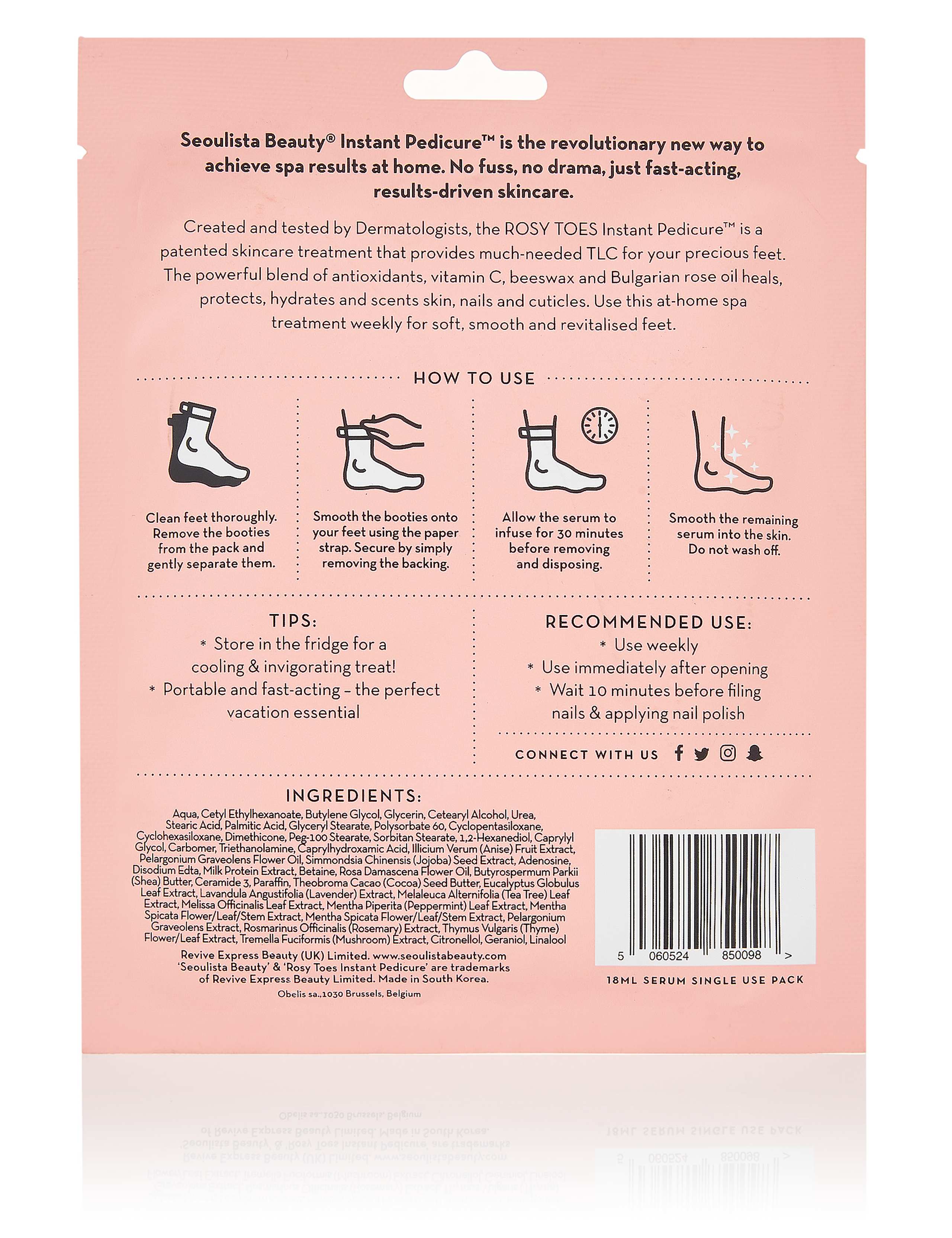Seoulista Beauty Rosy Toes Instant Pedicure 32g 2 of 2