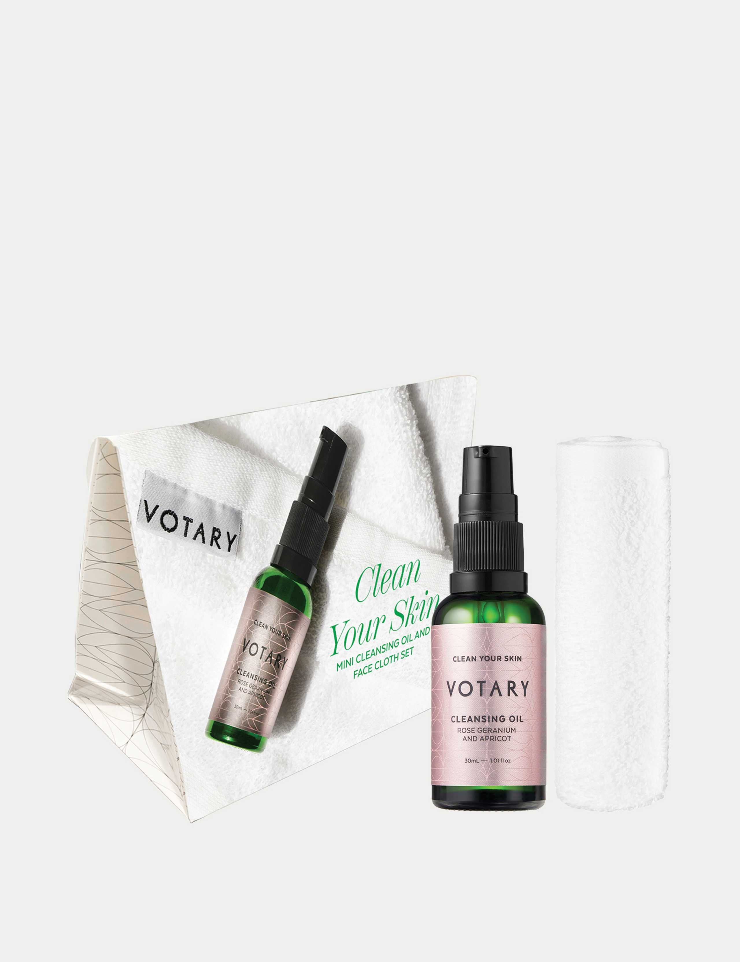 Cleansing Oil 30ml - Geranium & Apricot 15ml - Mini Boxbag set 1 of 3