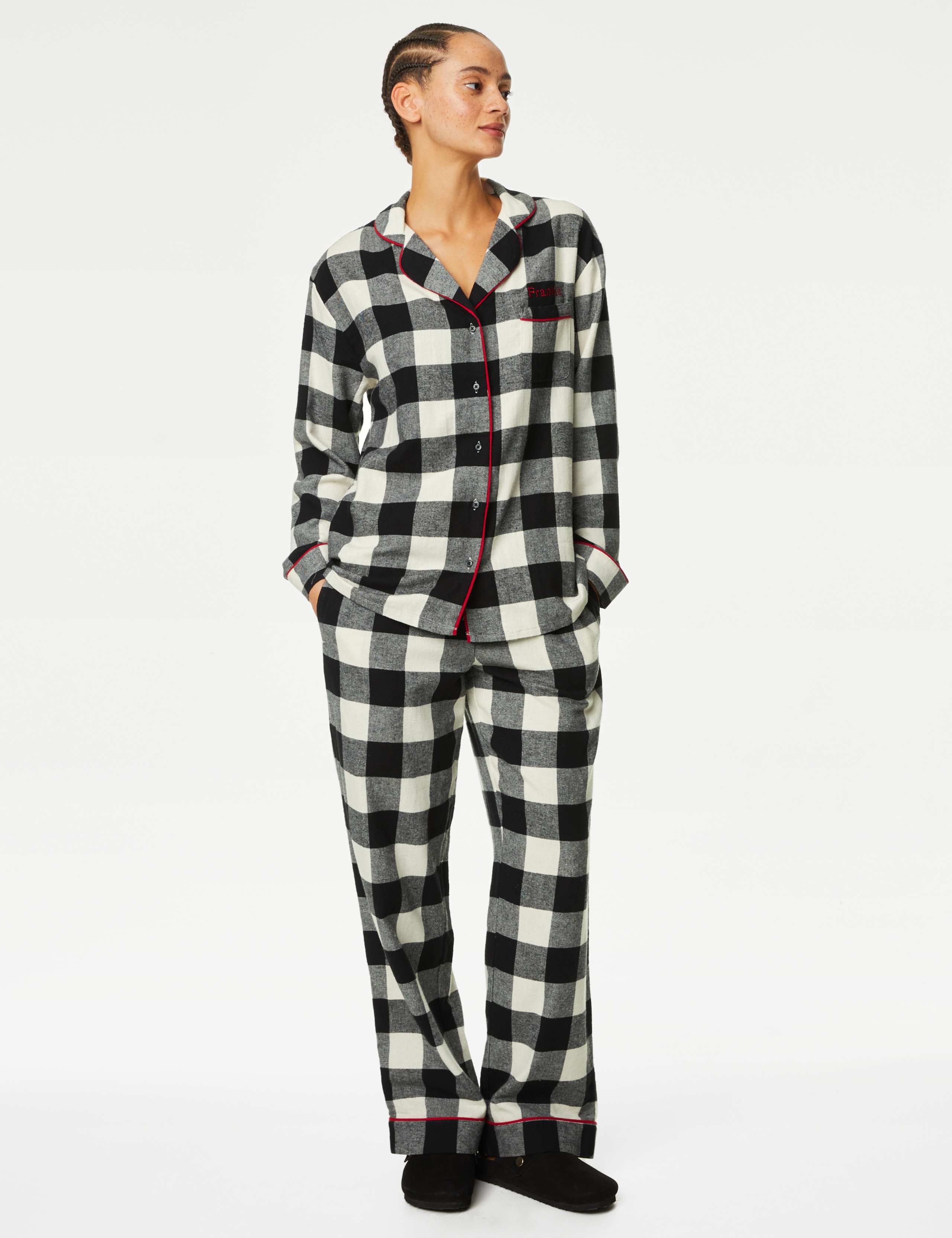 Personalised Women's Mono Check Pyjama Set 4 of 6
