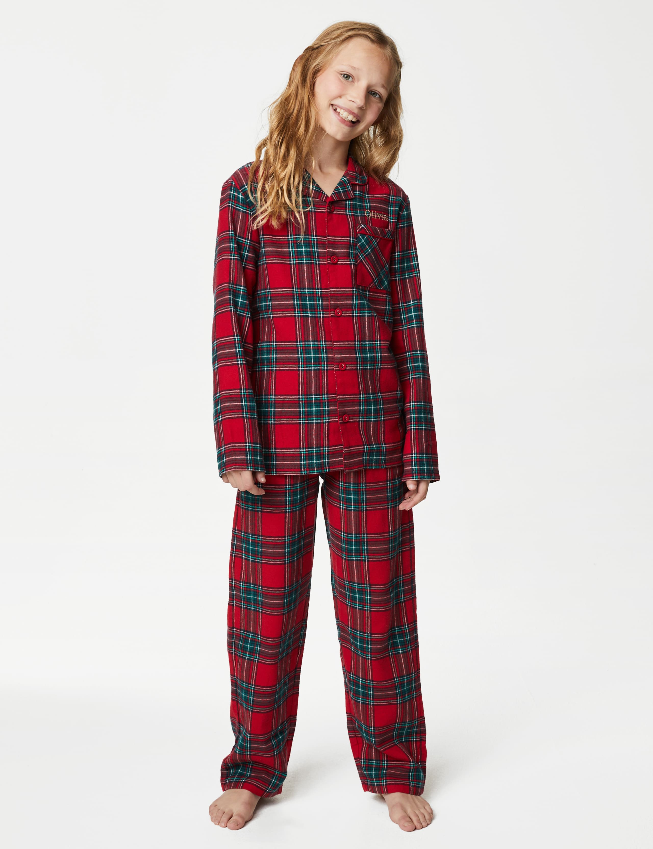 Personalised Kids' Checked Pyjamas Set (1-16 Yrs) 1 of 6