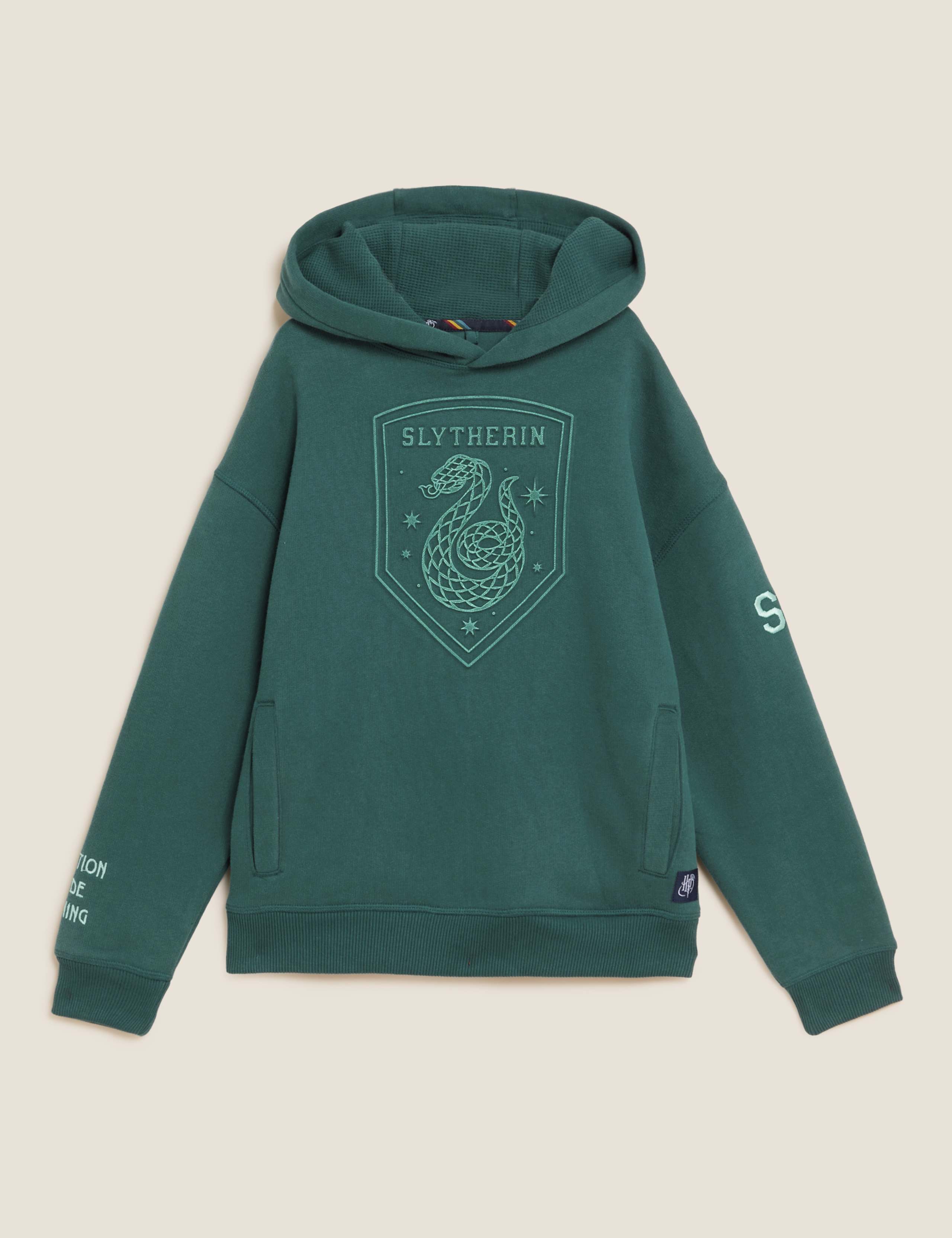 Harry Potter Kids Slytherin Hoodie With Pointed Hood - Officially Licensed