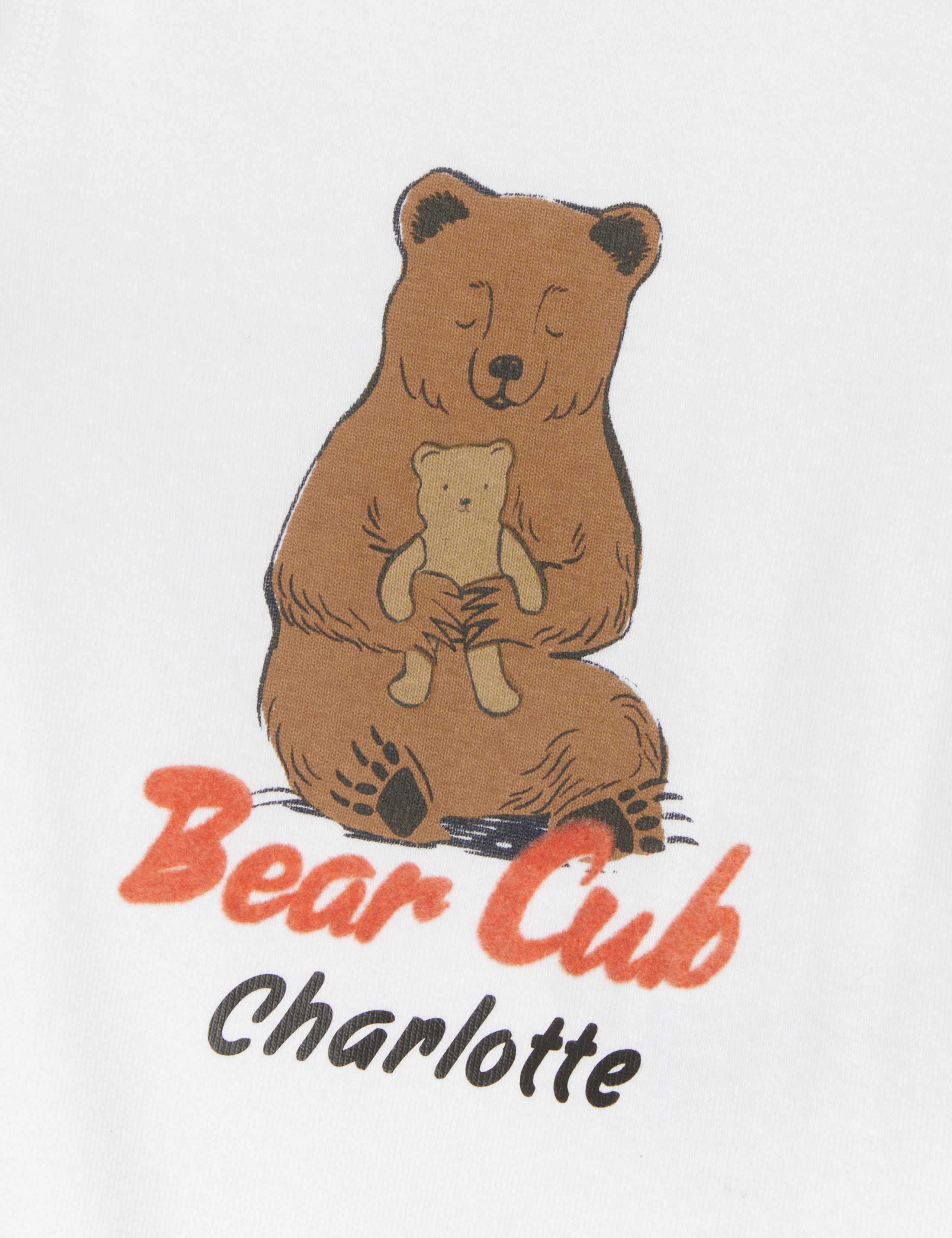 Personalised Pure Cotton Bear Cub Bodysuit (0-12 Mths) 2 of 5