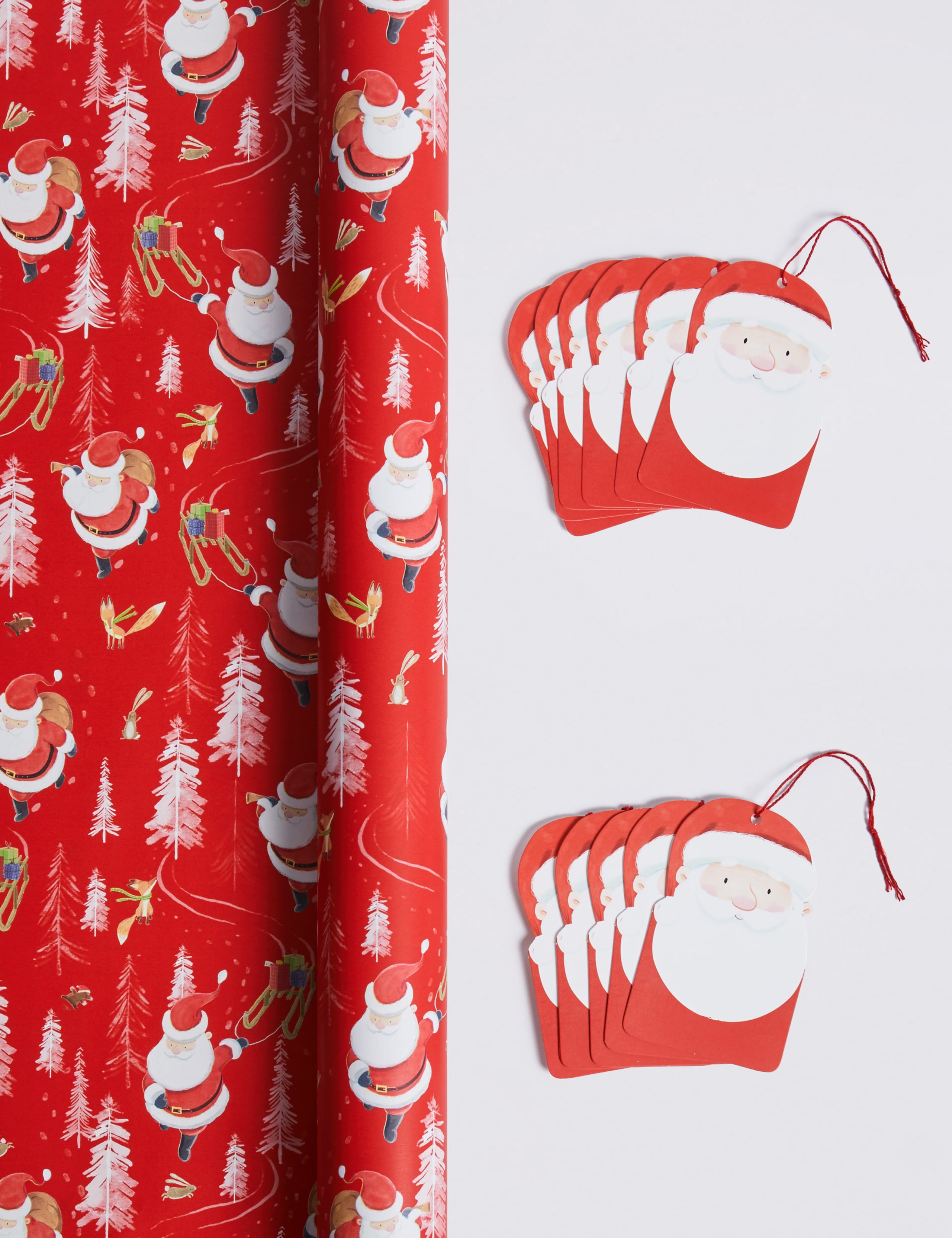 Santa Jumbo Christmas Wrapping Paper 14m & 12 Gift Tags 1 of 2