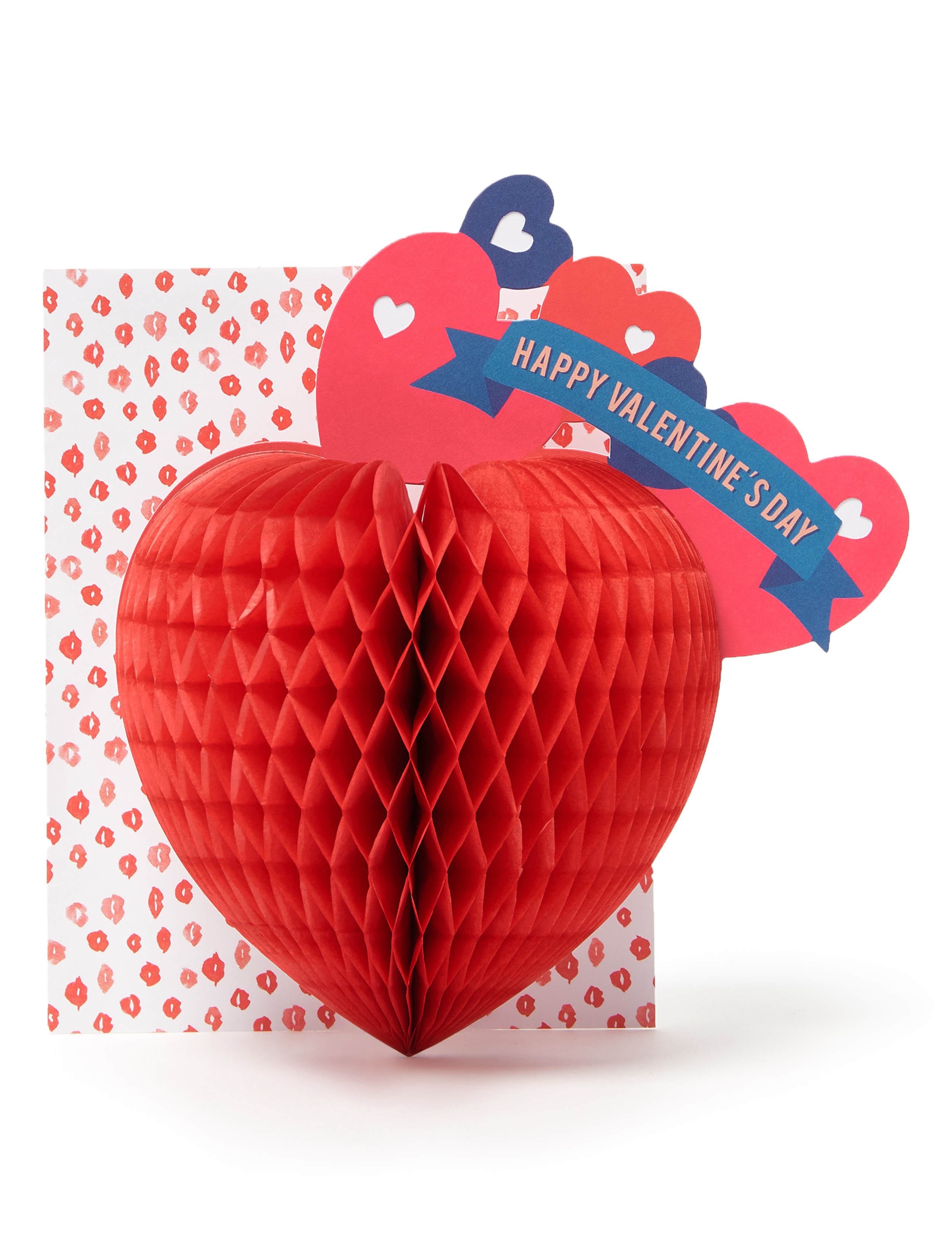 3D Honeycomb Heart Valentine Card 1 of 4