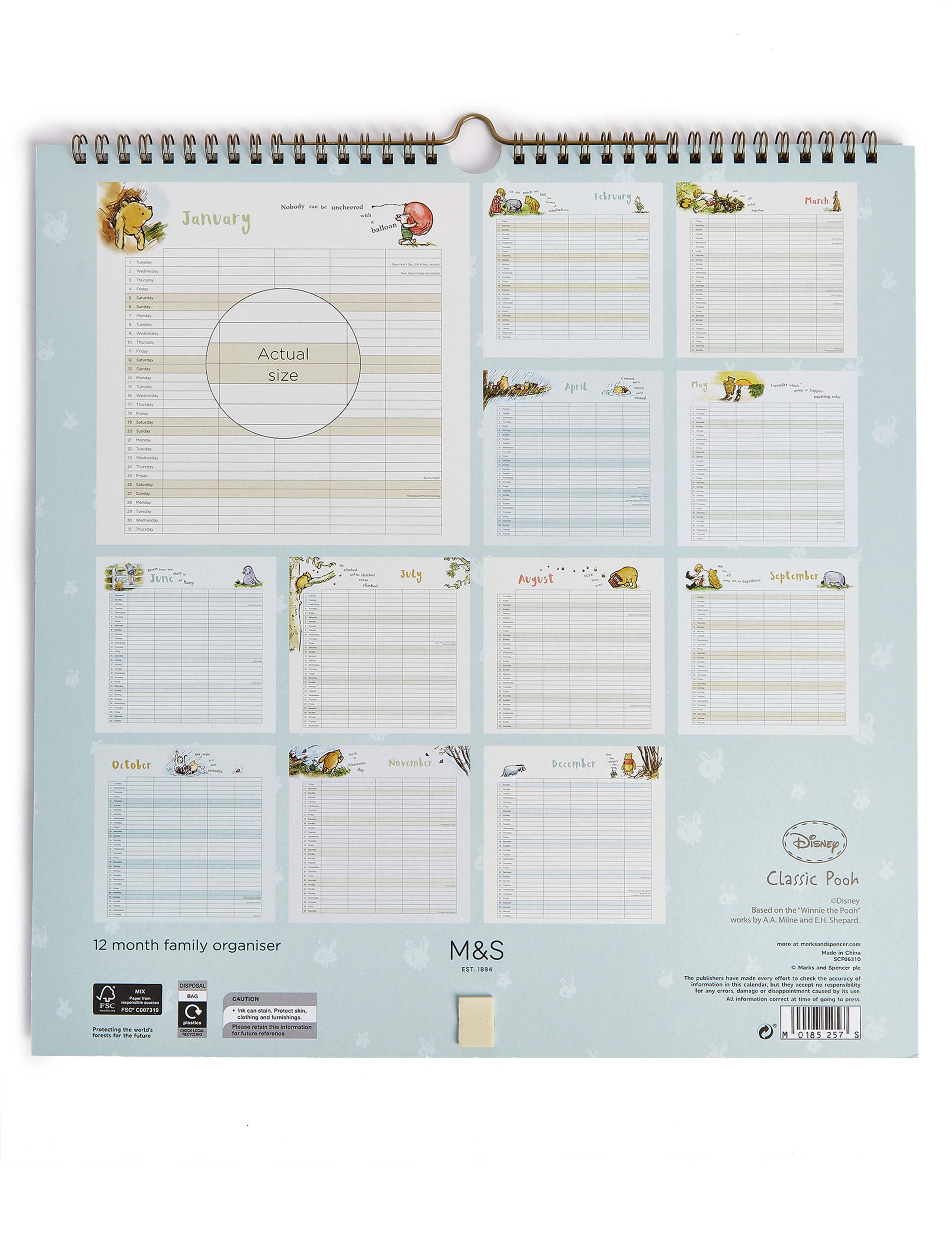 Classic Pooh 2019 Family Organiser 3 of 3