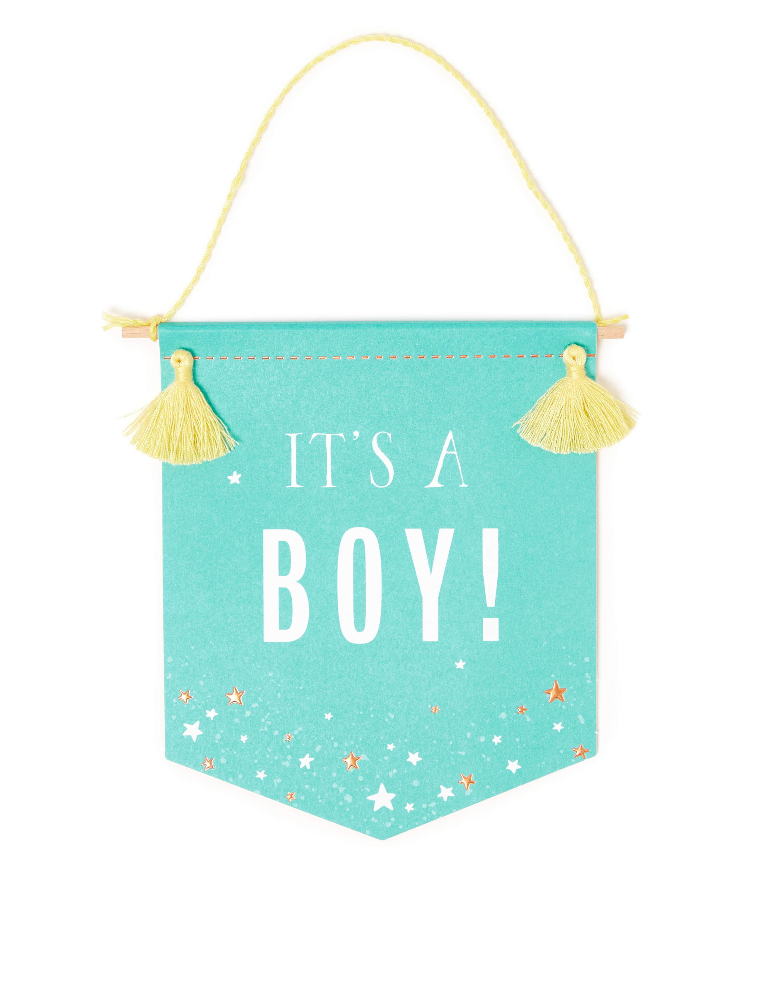 Birth Congratulations Card for a Boy - with Hanging Banner 5 of 5