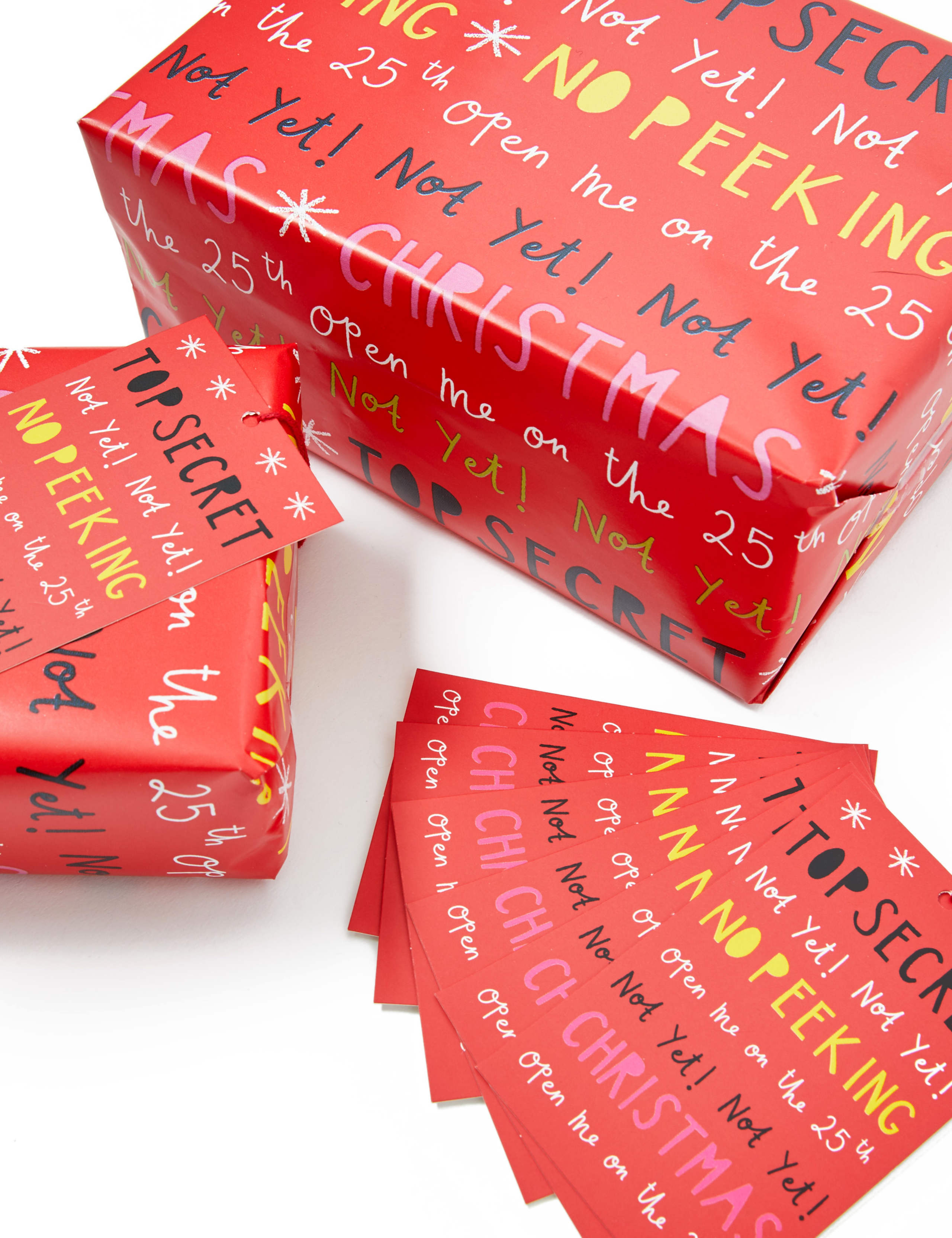 Text Jumbo Christmas Wrapping Paper 14m & 12 Gift Tags 2 of 2